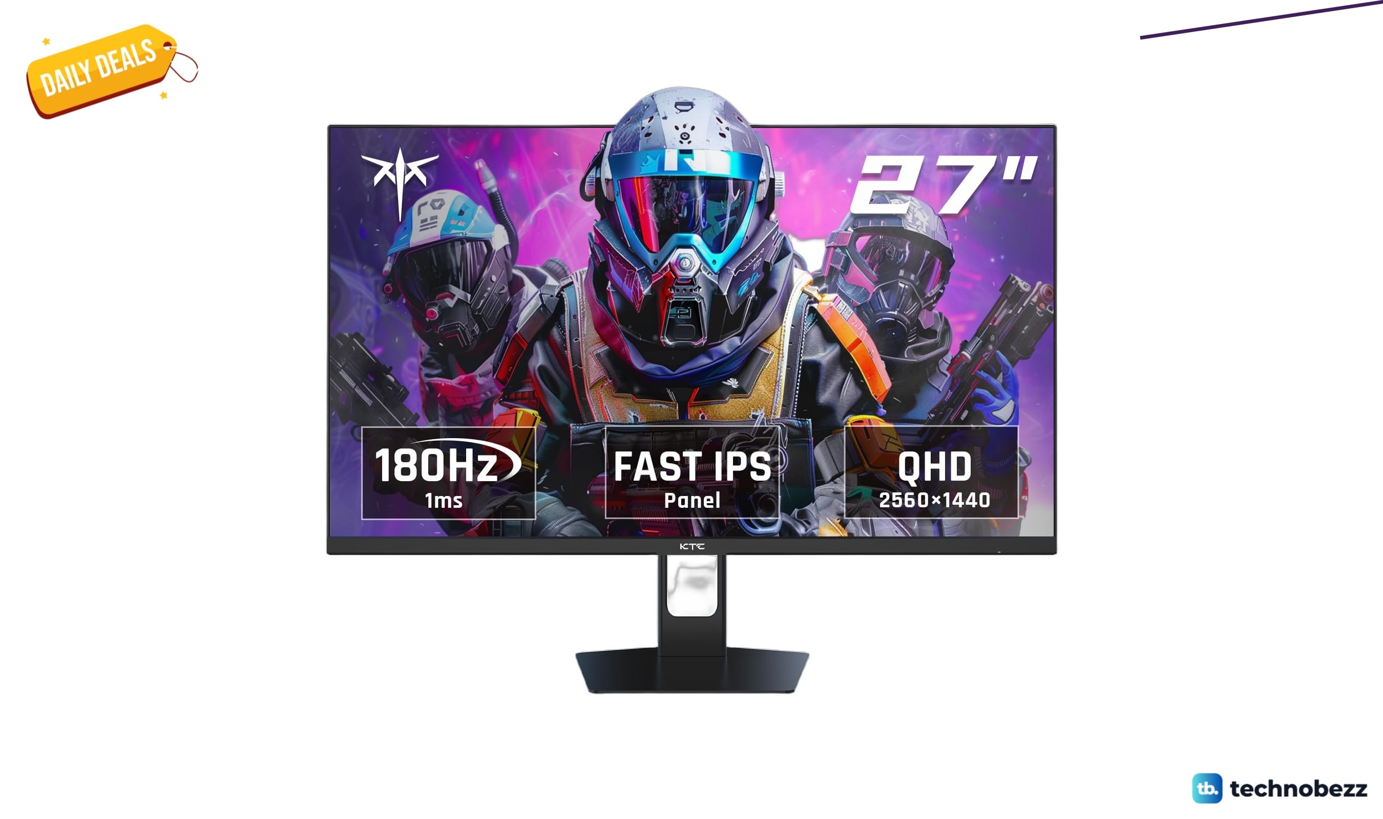 KTC 27 QHD Gaming Monitor with 180Hz drops to $144 on Amazon