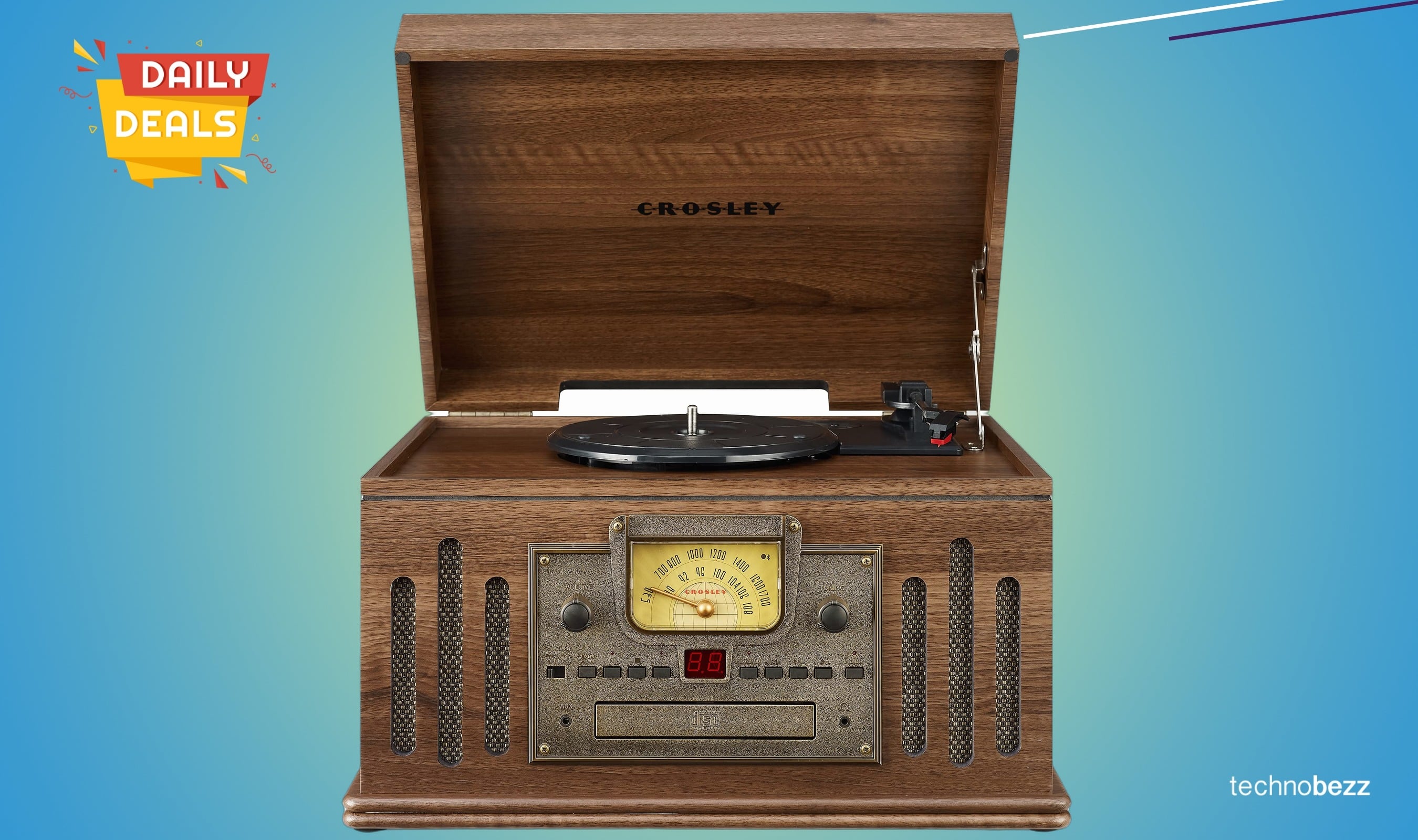 Crosley CR704B-WA Musician 3-Speed Turntable drops to $131.67