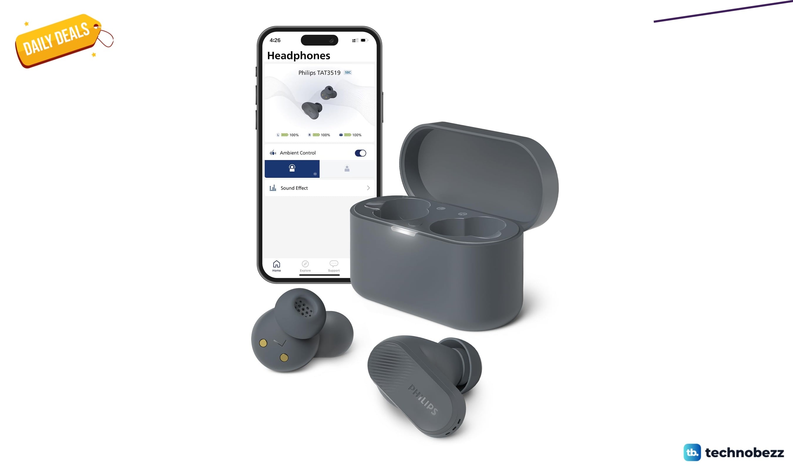 Philips TAT3519 wireless headphones discounted to $53.51