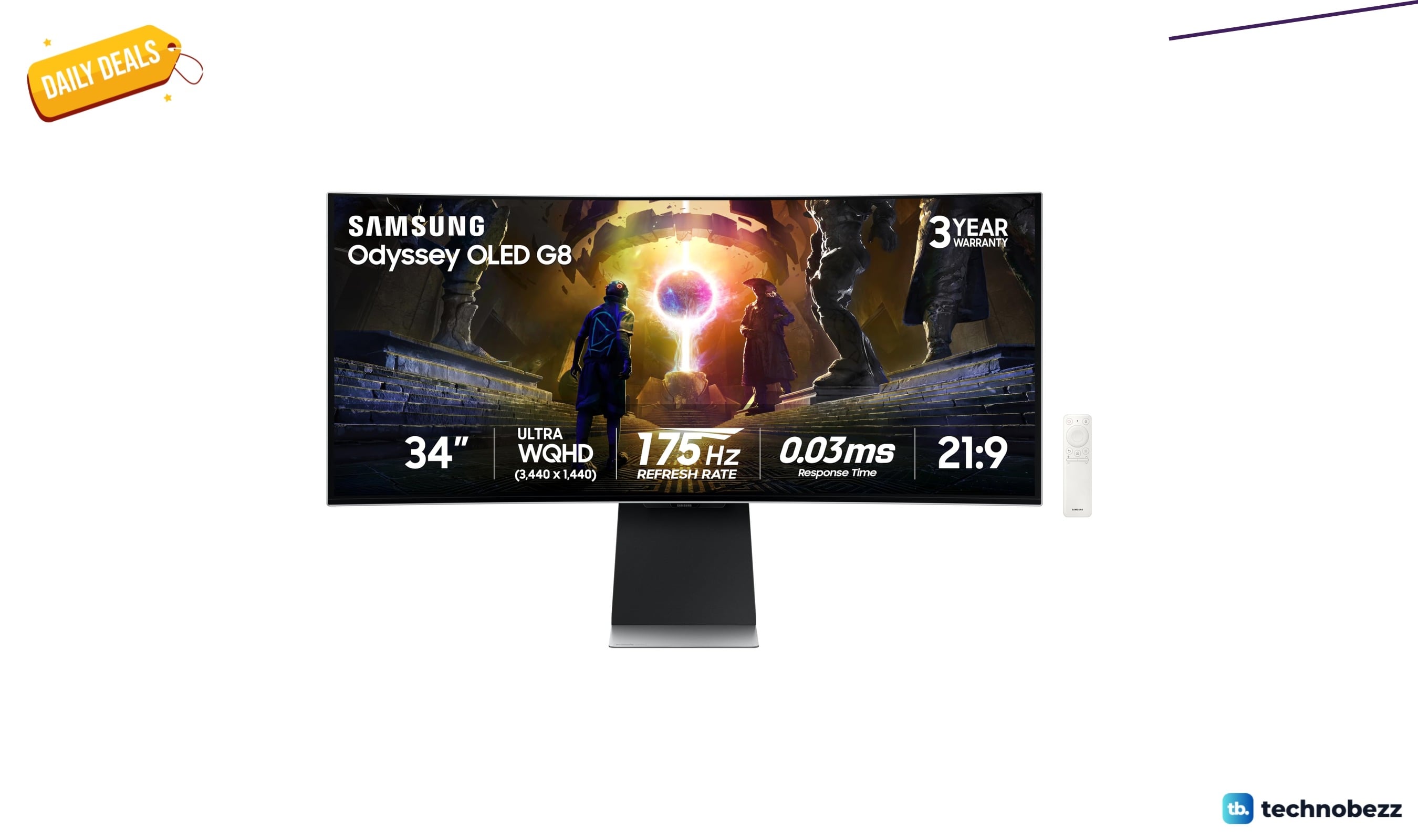 Samsung 34 inch Odyssey OLED G8 Ultra QWHD QD OLED drops to $959.99