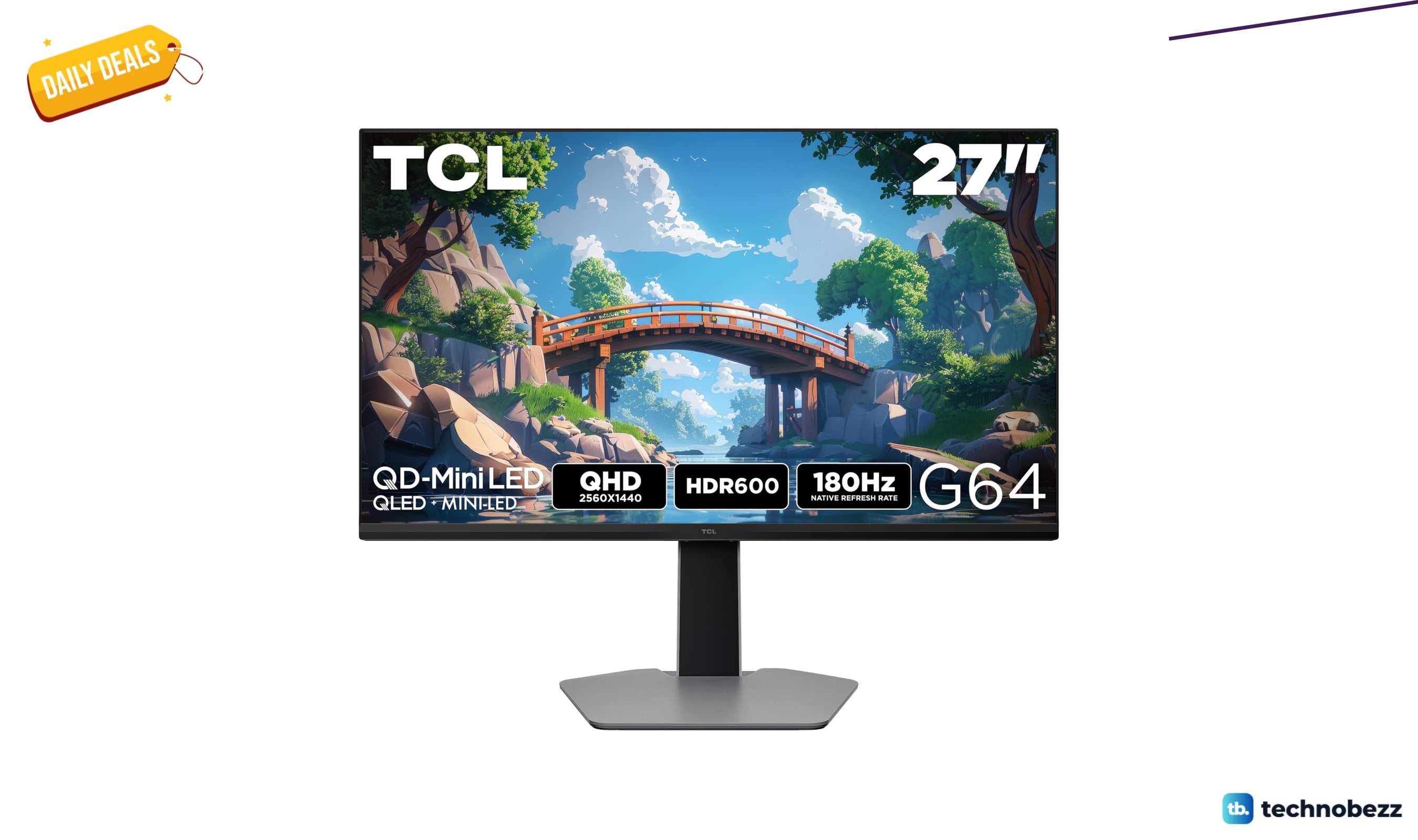 TCL 27G64 27 1440P QD Mini LED monitor falls to $299.99 on Amazon