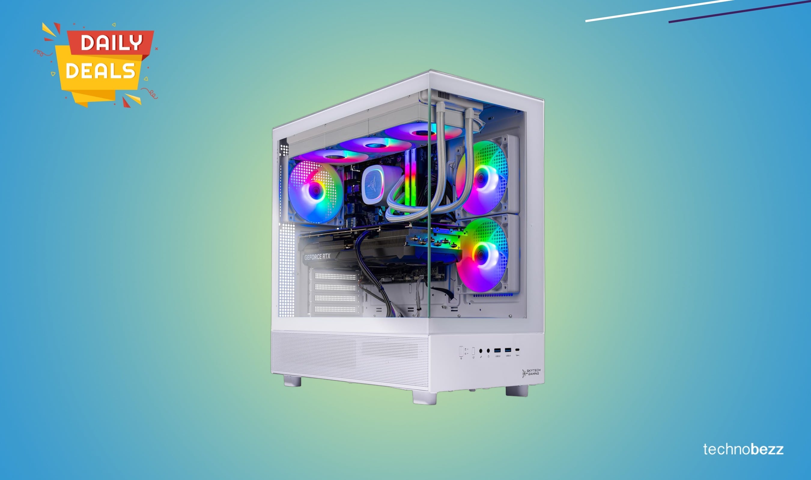 Skytech Gaming Azure 3 Desktop PC with Ryzen 7 7700X and RTX 4060 drops to $1299.99