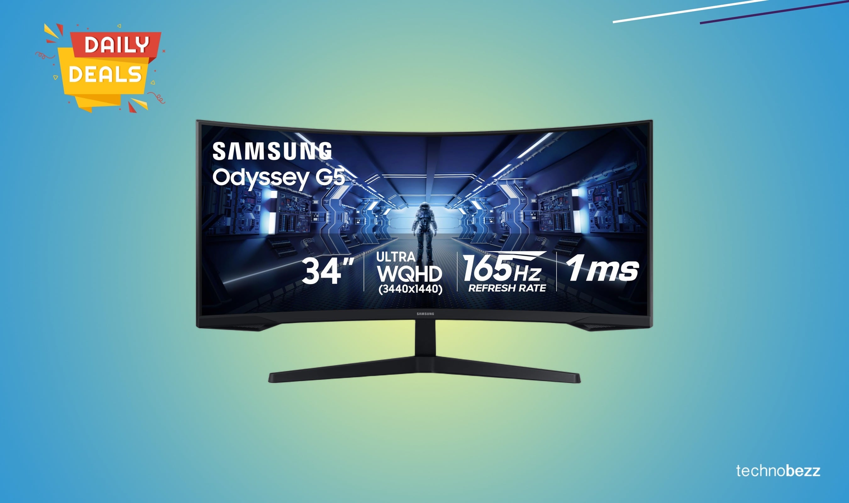 Samsung 34-inch Odyssey G5 gaming monitor drops to $203.99