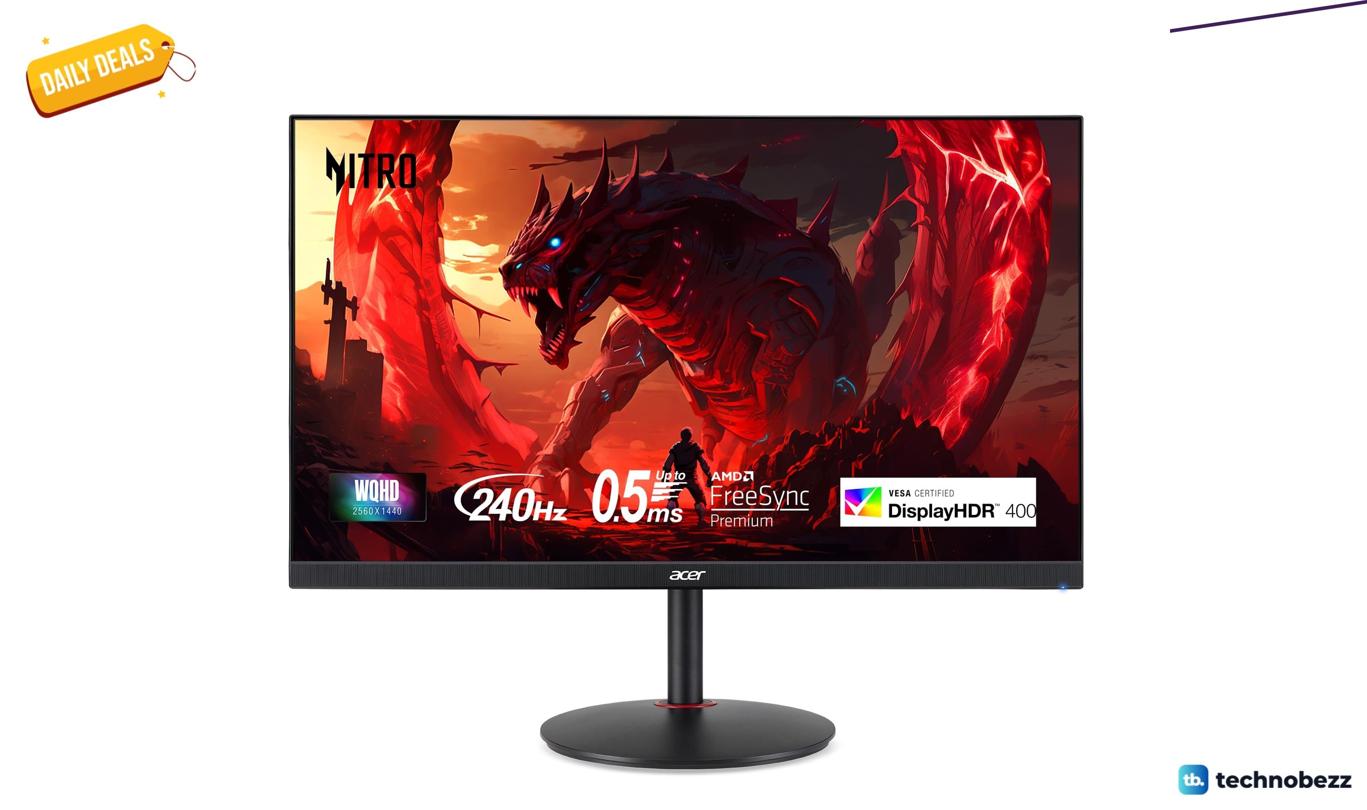 Acer Nitro QHD 2560x1440 IPS 240Hz Monitor Drops to $179.99 on Amazon