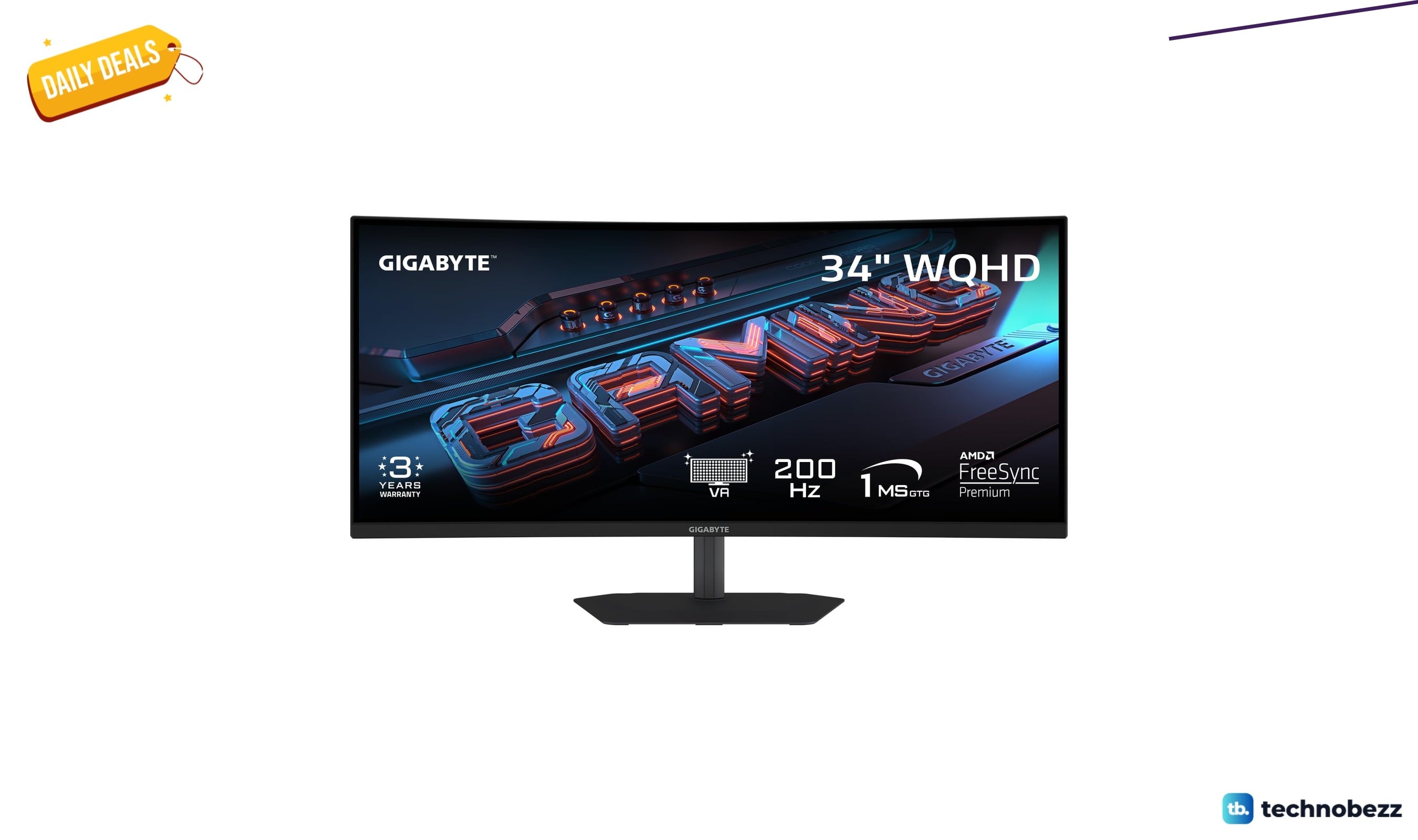 GIGABYTE G34WQC2 34 Inch Curved Gaming Monitor drops to $249.99 on Amazon