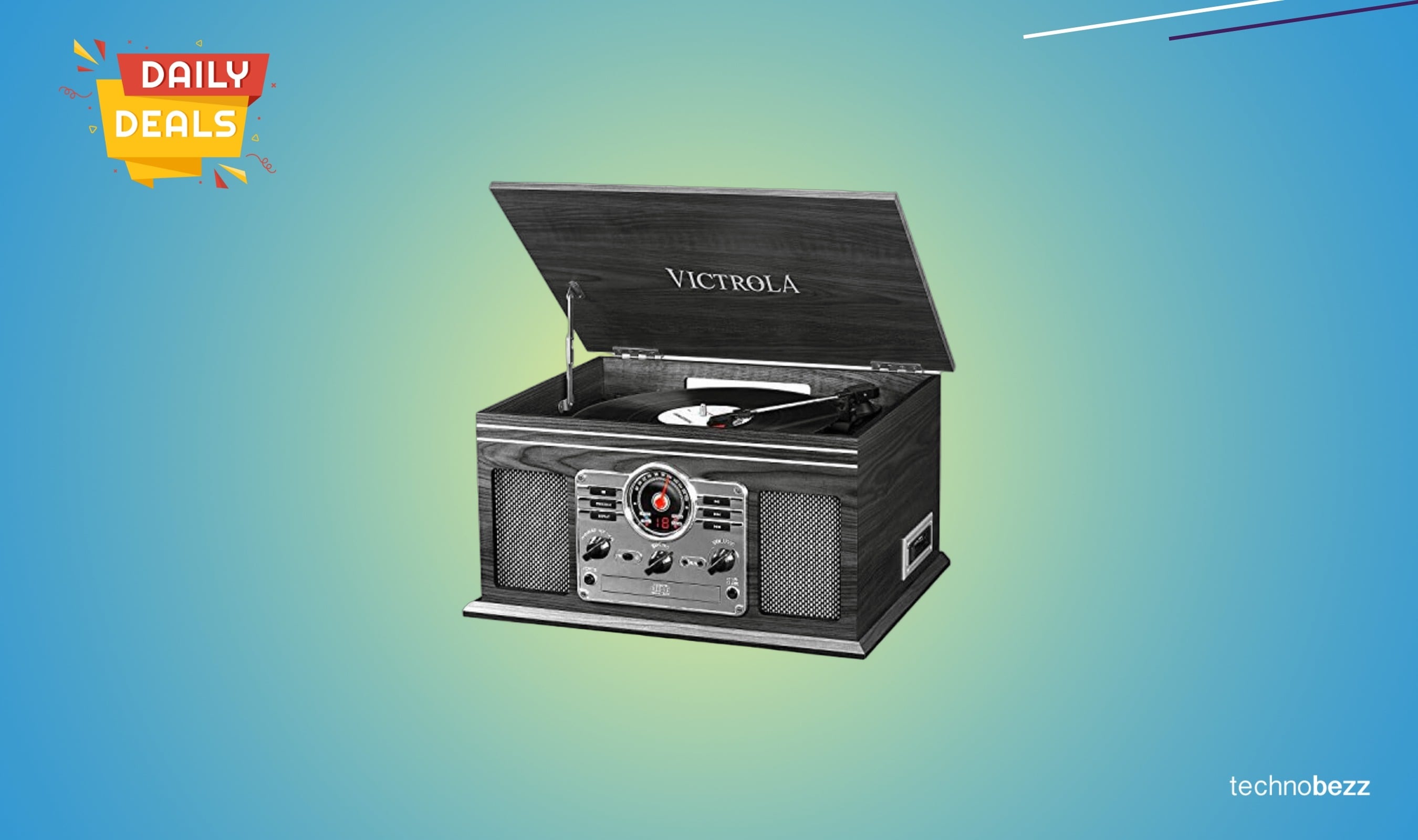 Victrola Quincy 6-in-1 Bluetooth Record Player drops to $96 on Amazon