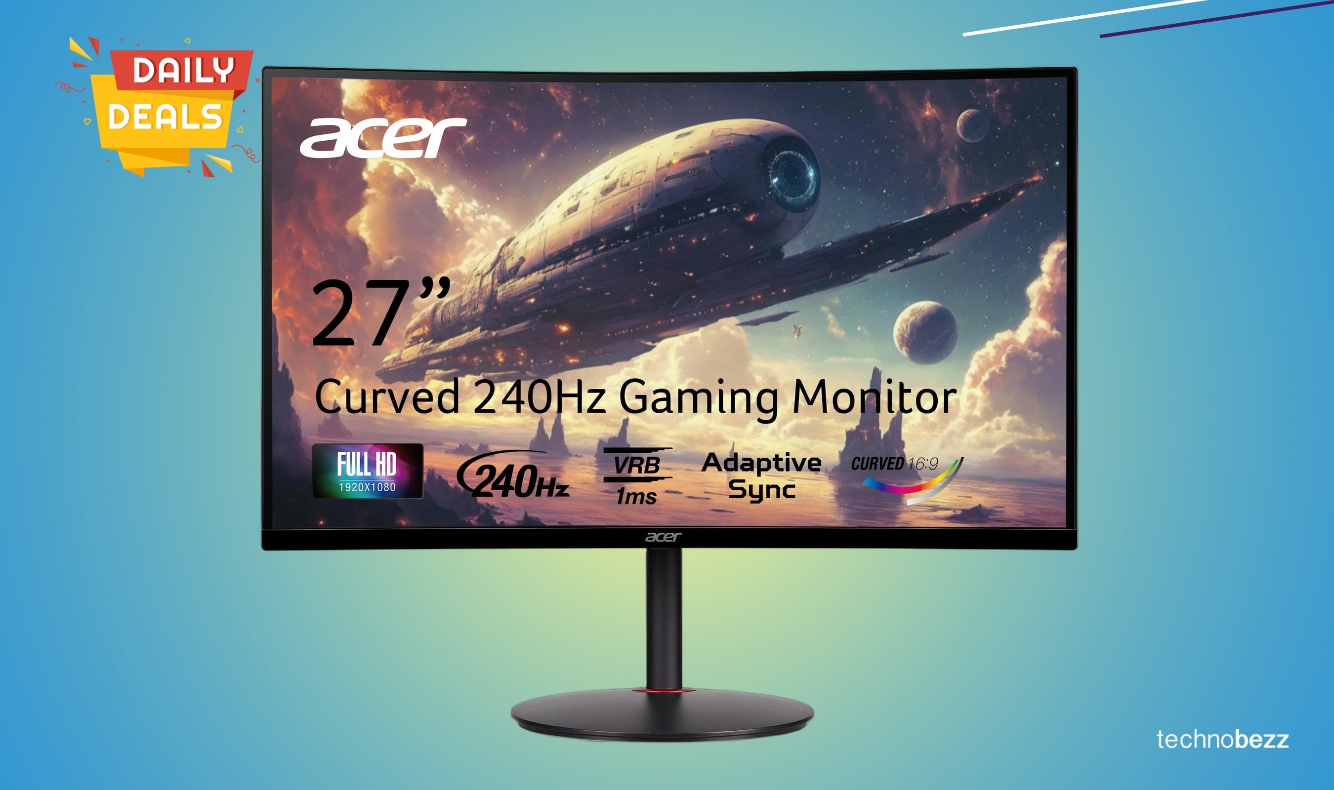 Acer Nitro XZ270 27-inch 240Hz curved gaming monitor drops to $267.74