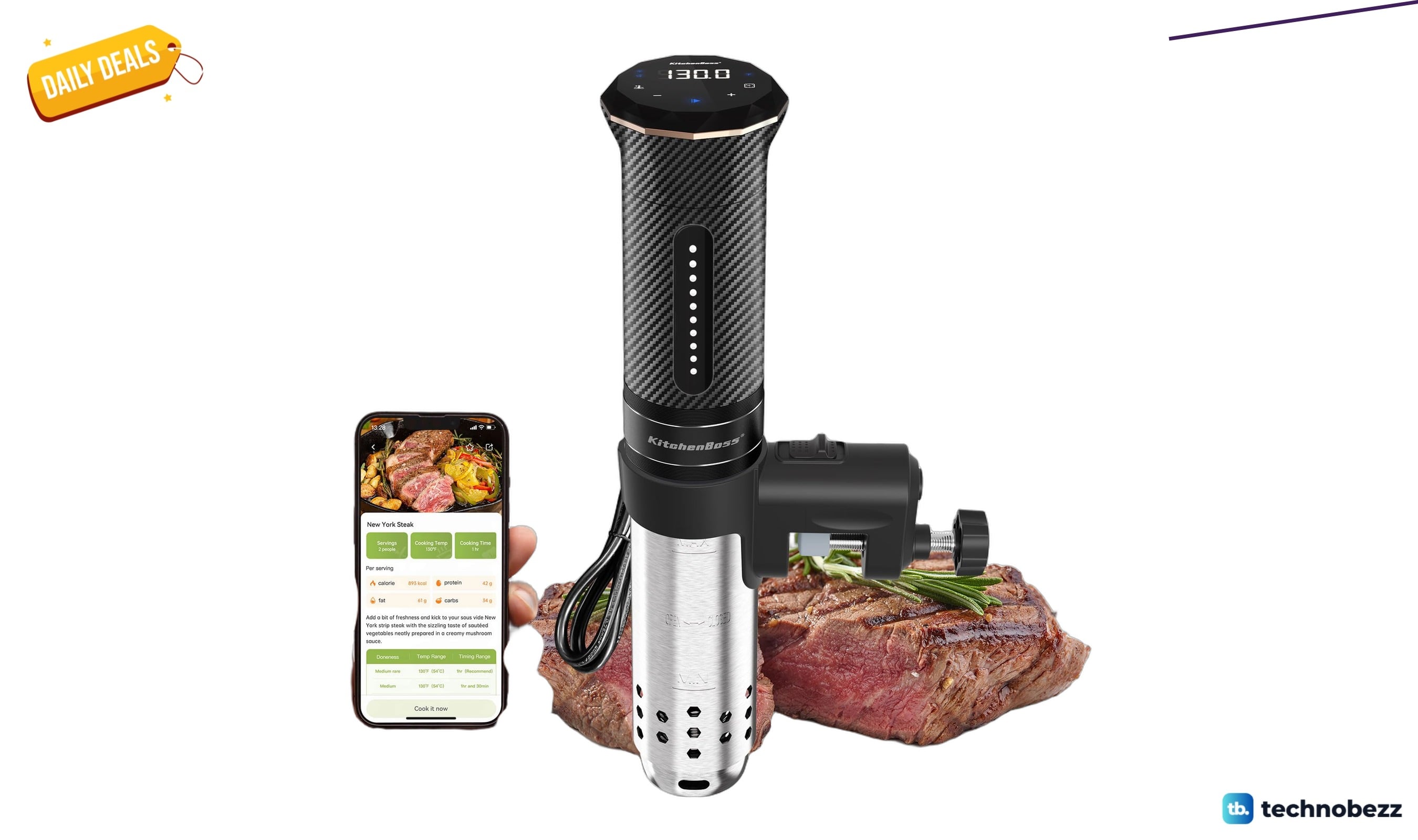 KitchenBoss G300PT wifi sous vide machine drops to $73.99 on Amazon