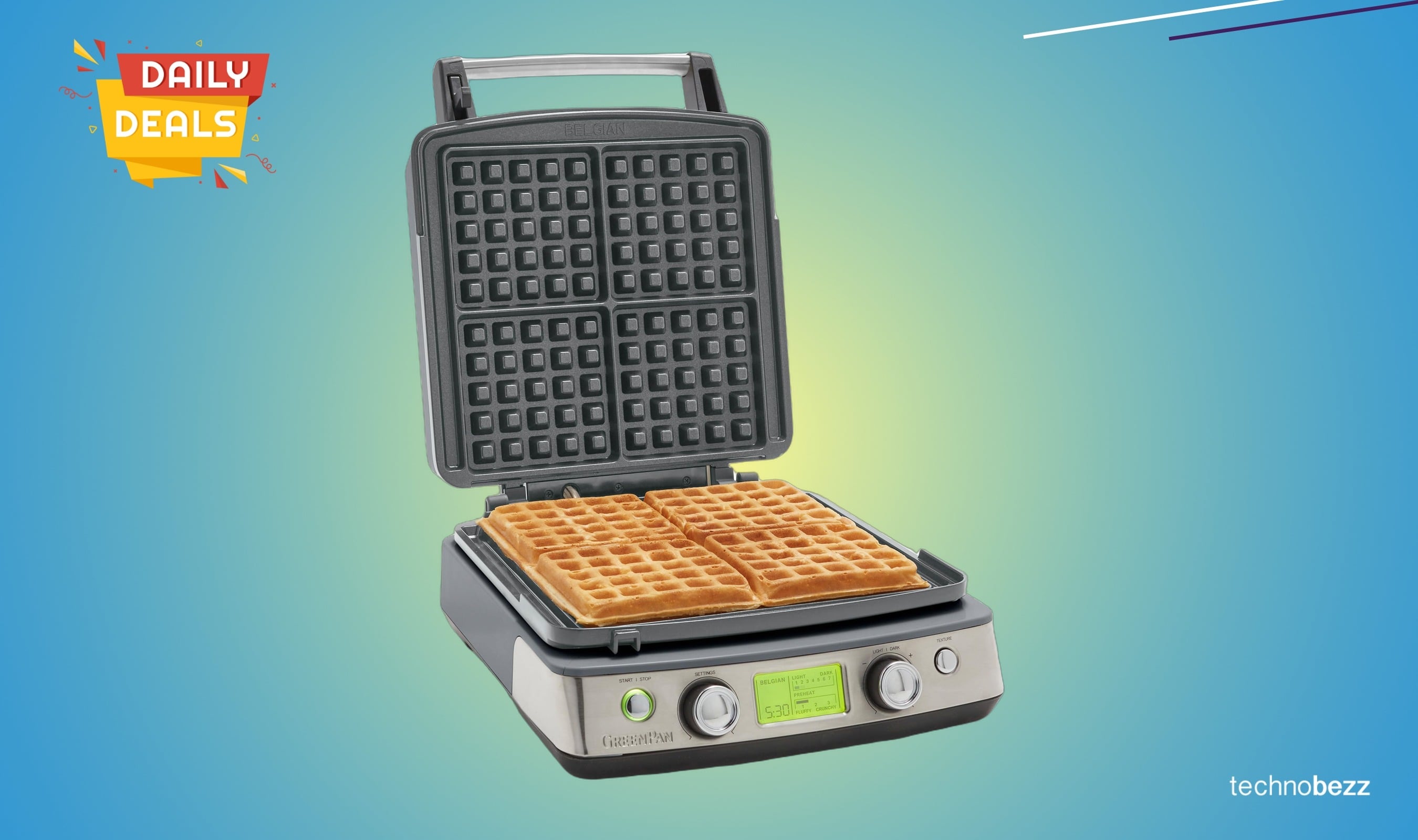 GreenPan Elite 4-Square Belgian & Classic Waffle Maker drops to $222