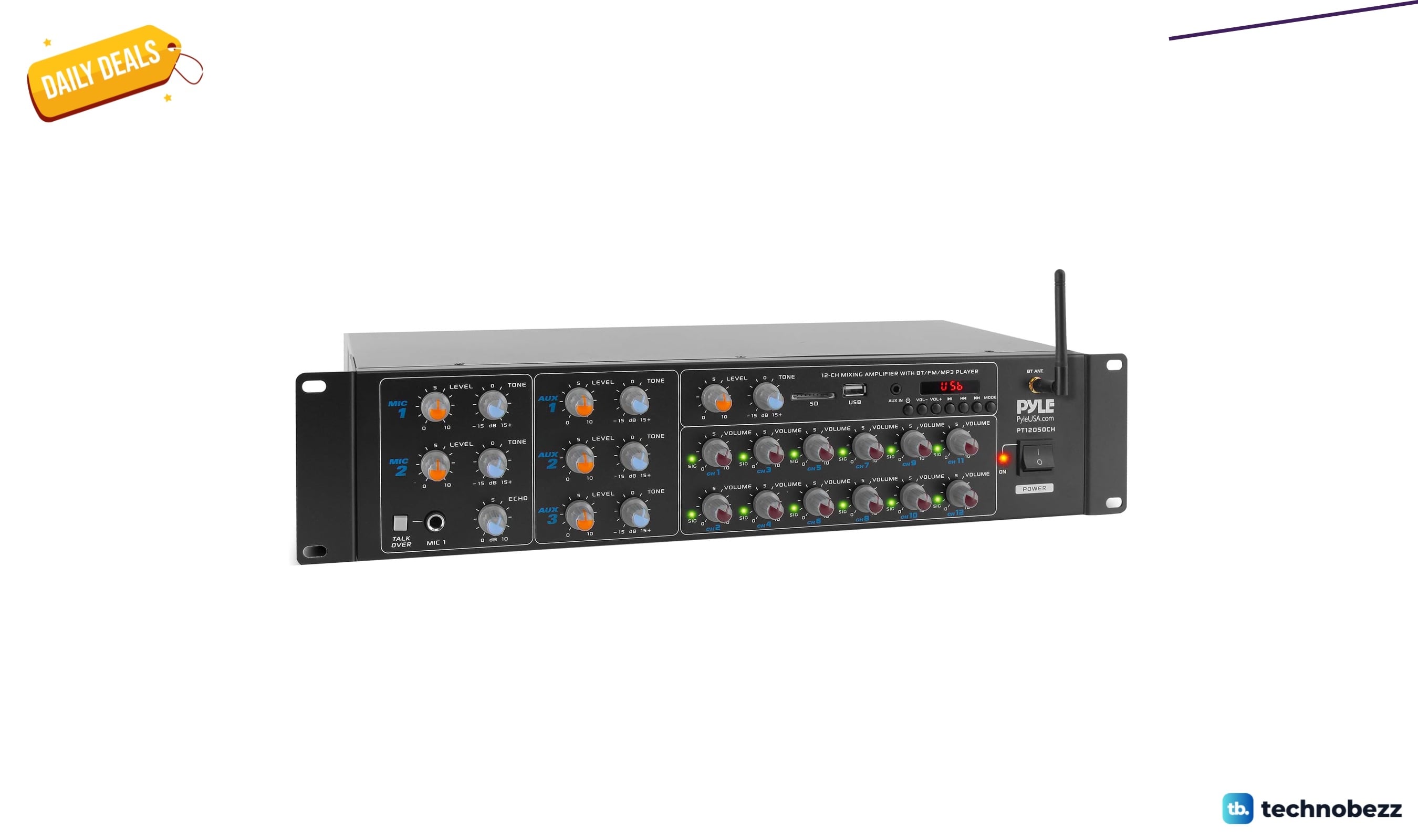 Pyle 12-Channel Wireless Bluetooth Power Amplifier 6000 drops to $338.82