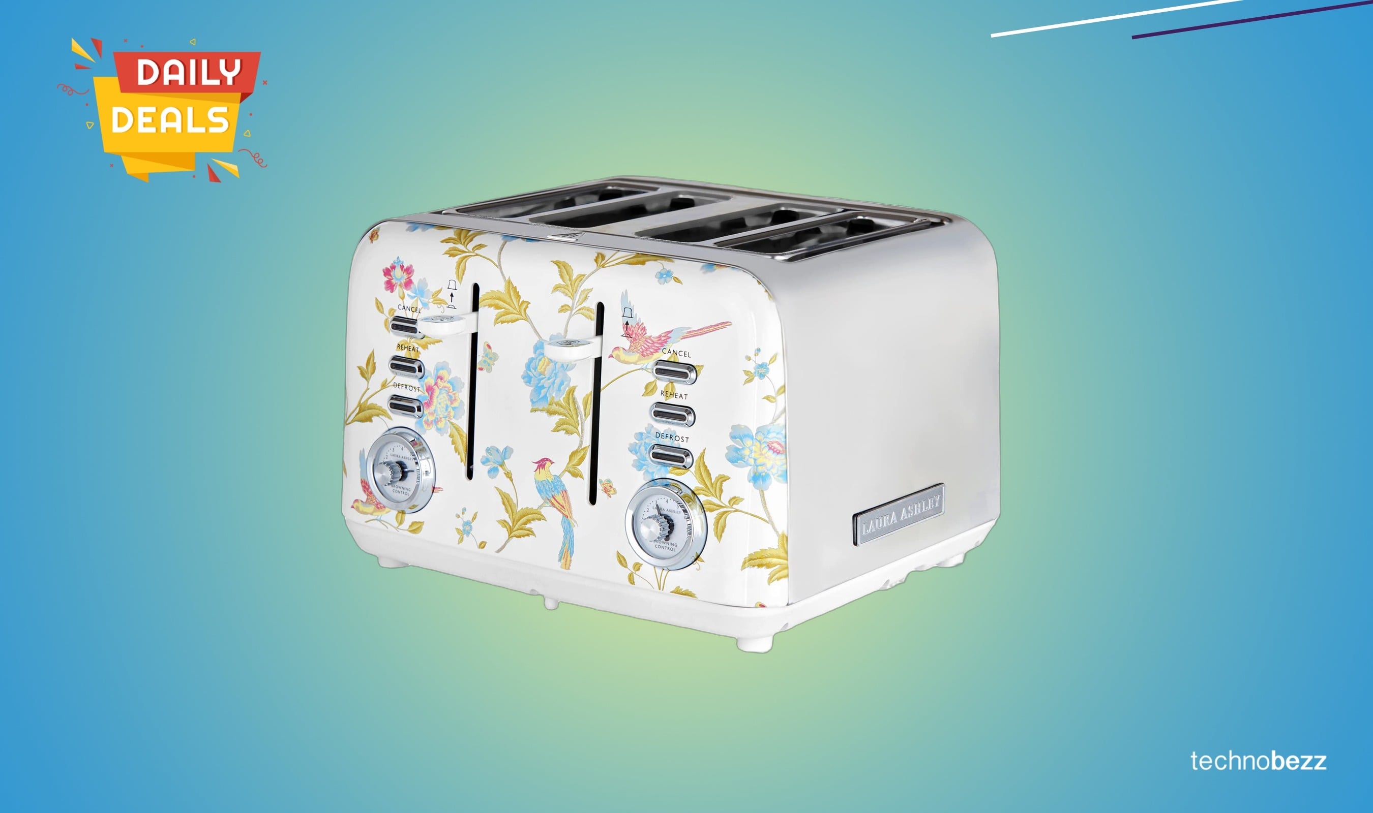 VQ Laura Ashley Stainless Steel 4 Slice toaster drops to $83.99