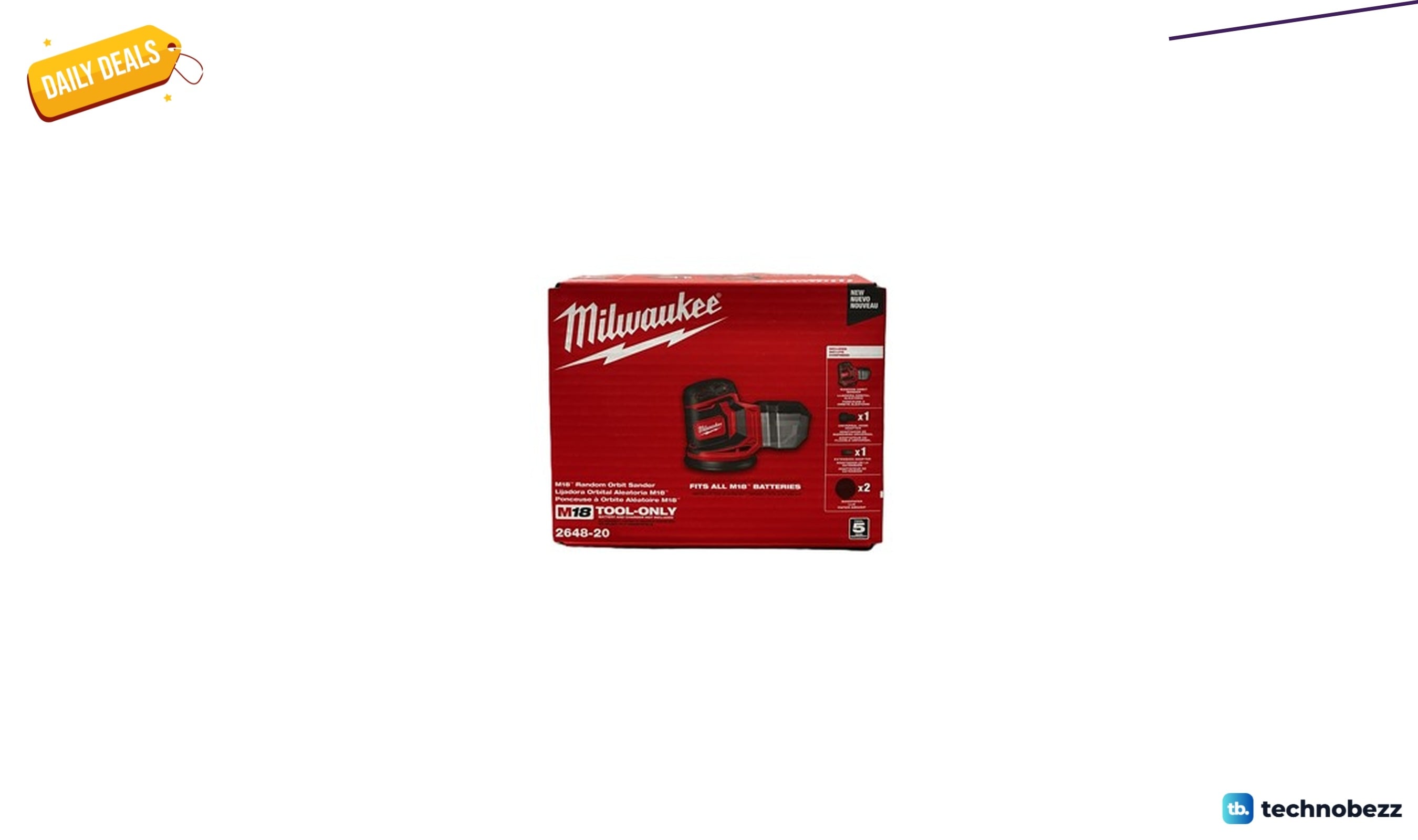 Woot offers the Milwaukee 2648-20 M18 cordless sander for $109.99