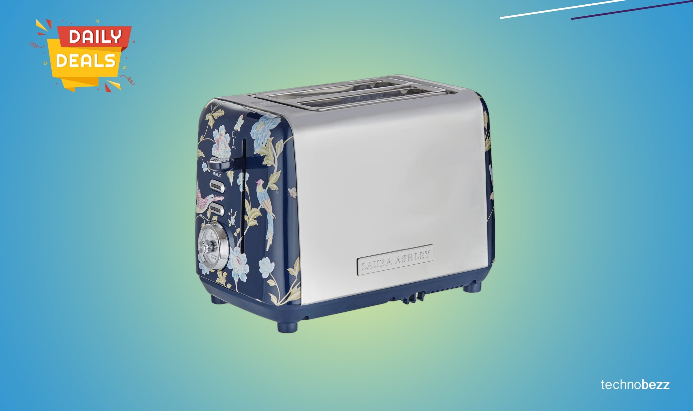 VQ Laura Ashley Elveden Navy Stainless Steel toaster falls to $62.99