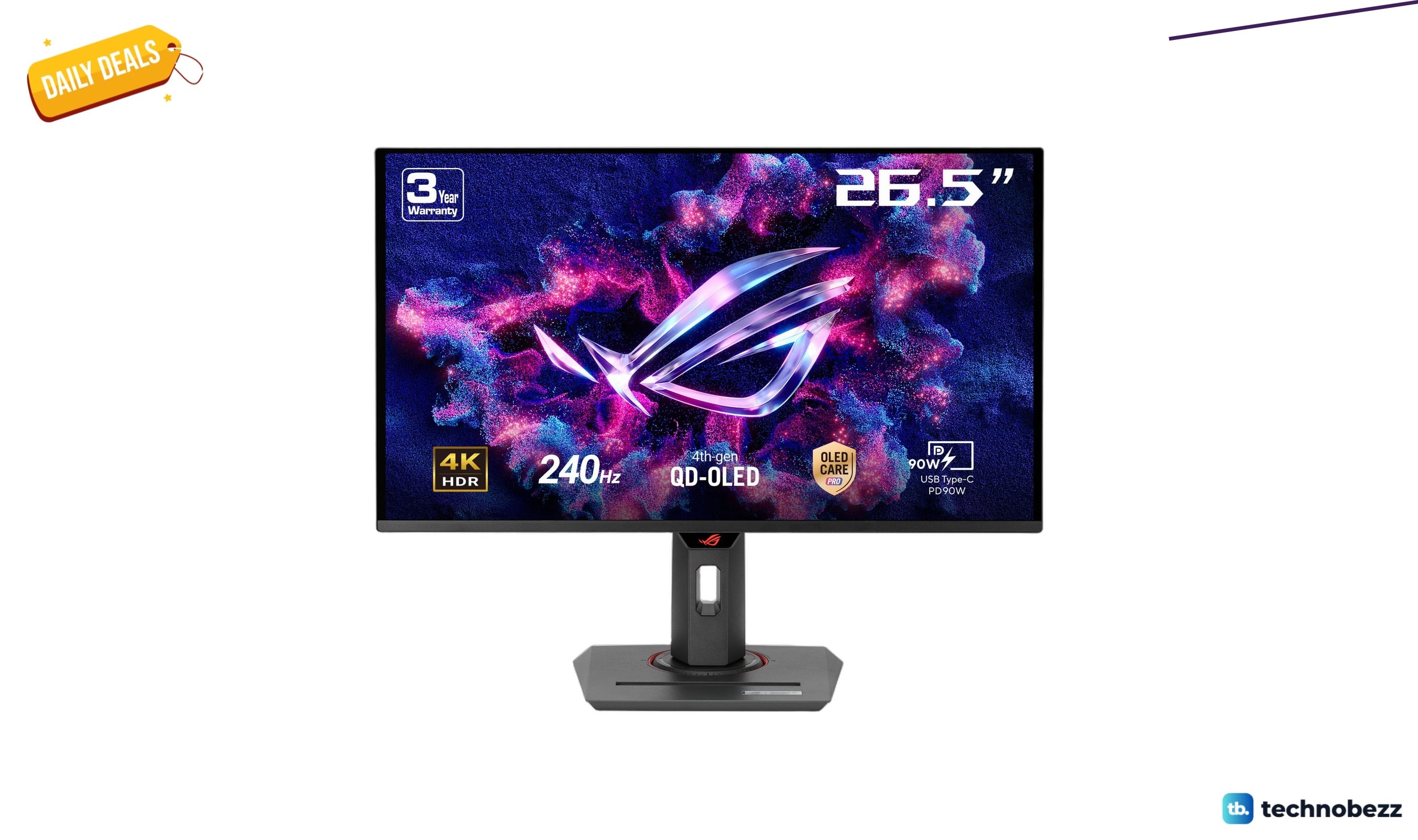 ASUS ROG Strix 27 Inch 4K QD-OLED Gaming Monitor Drops to $899.99