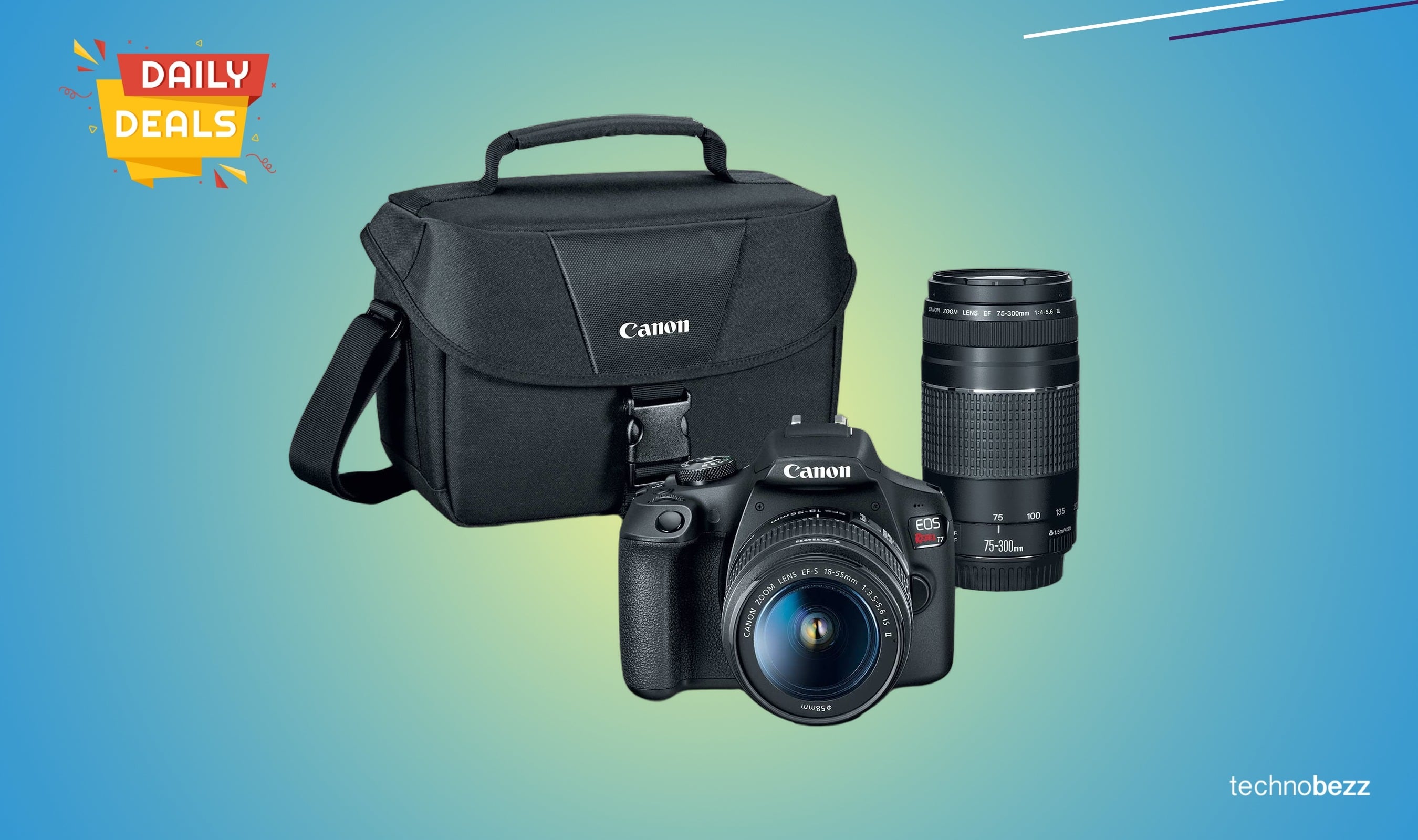 Canon EOS Rebel T7 DSLR Camera with two lenses drops to $649.99