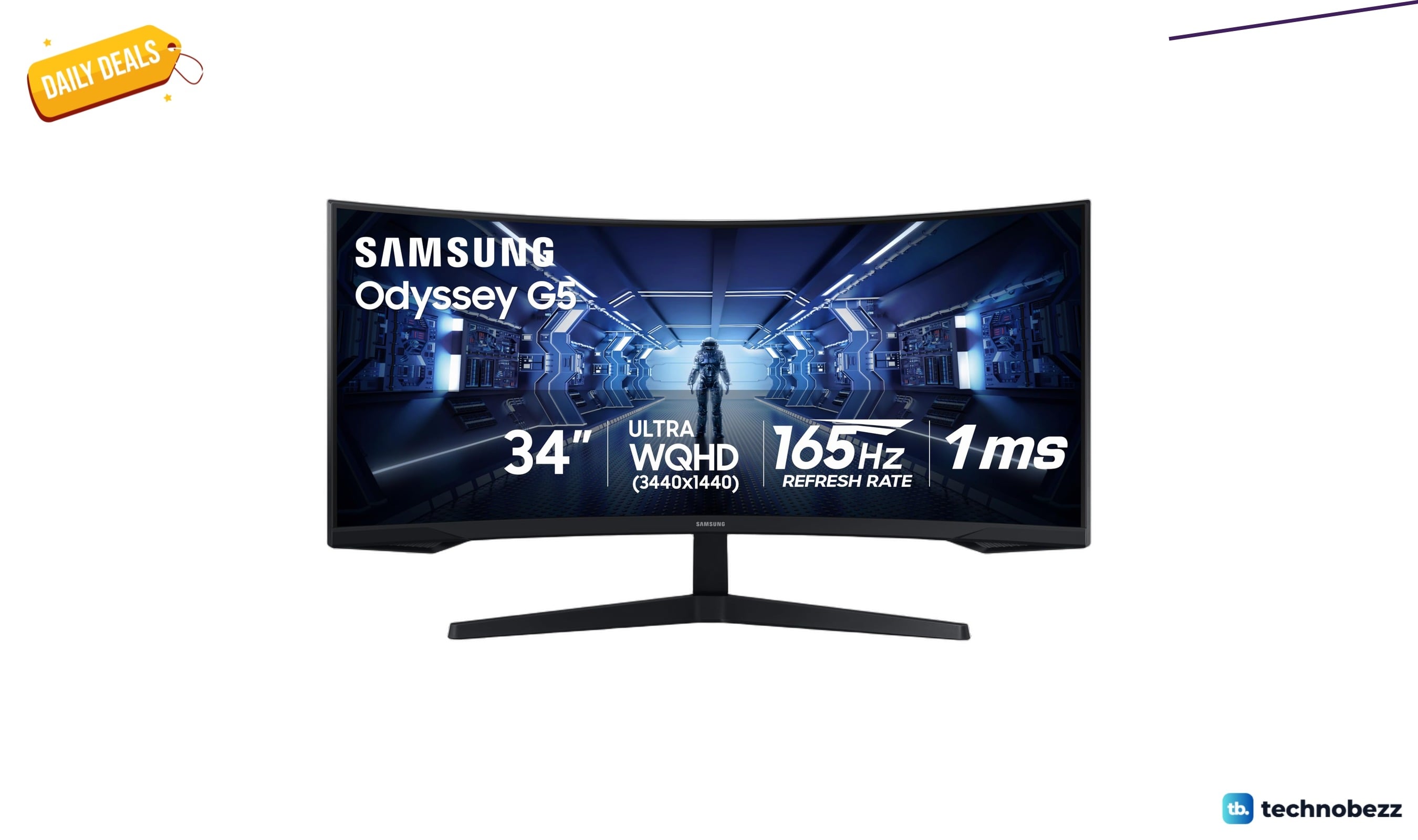 Samsung 34 inch Odyssey G5 Ultra-Wide Gaming Monitor drops to $279.99