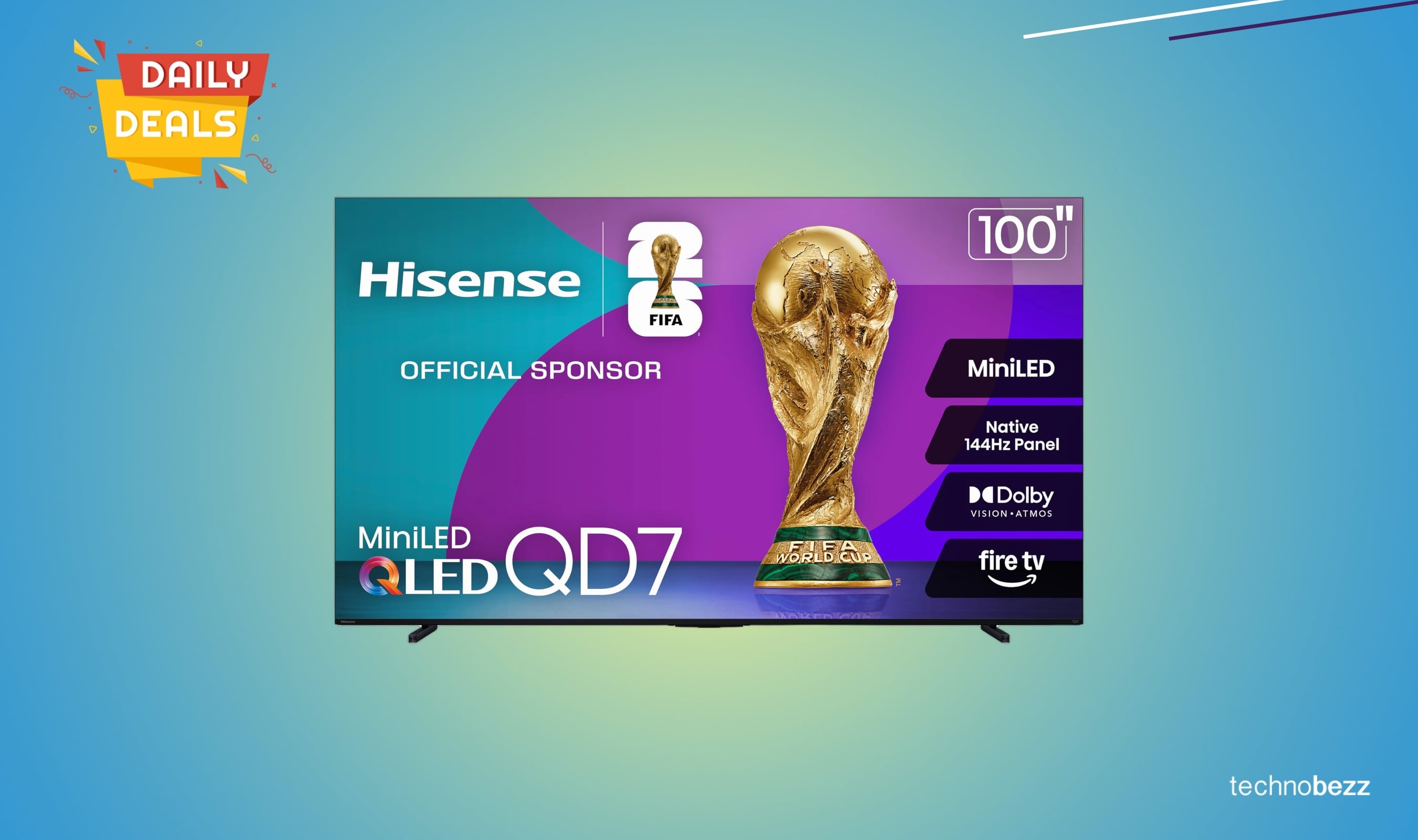 Hisense 100-inch QD7 Mini-LED 4K TV drops to $1399.99