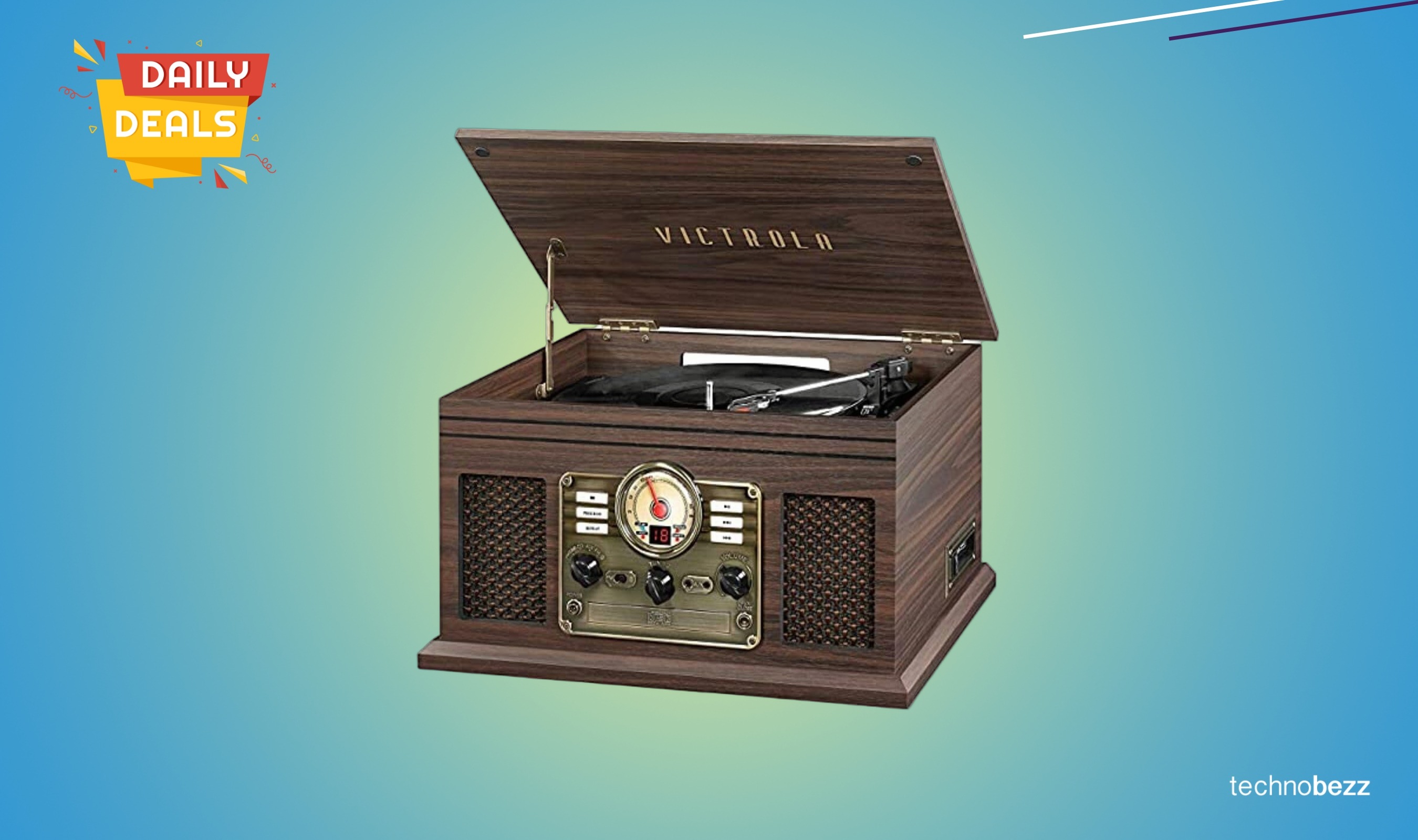 Victrola Quincy 6-in-1 Bluetooth Record Player drops to $129.99