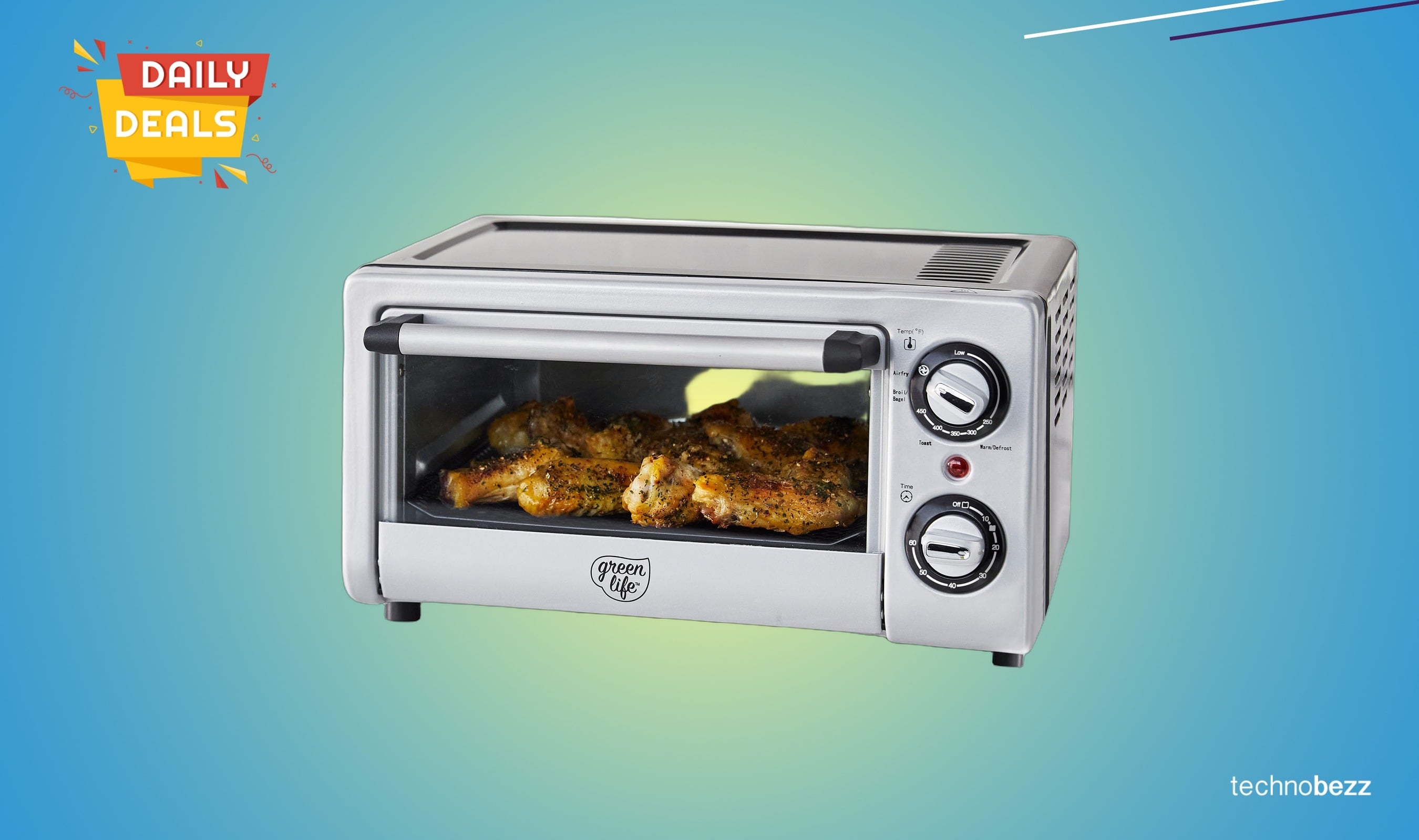 GreenLife Countertop Toaster Oven Air Fryer Stainless drops to $83.62