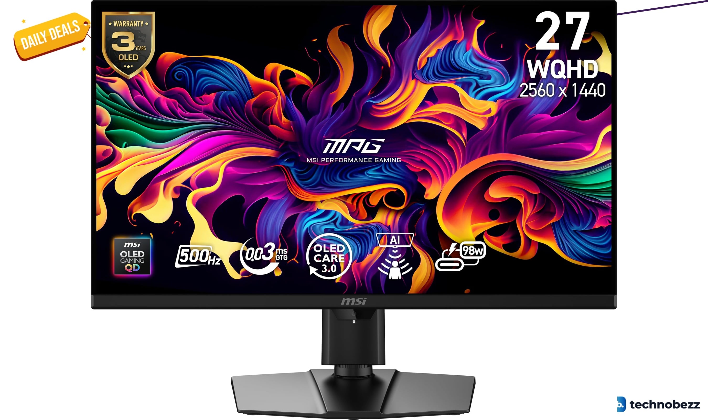 MSI MPG 271QR QD-OLED X50 WQHD monitor drops to $699.99 on Amazon