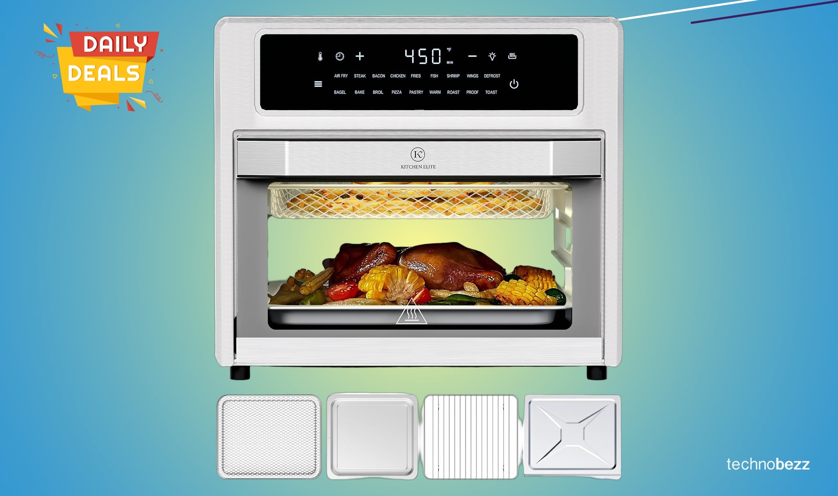 Kitchen Elite Air Fryer Toaster Oven Combo drops to $114.32