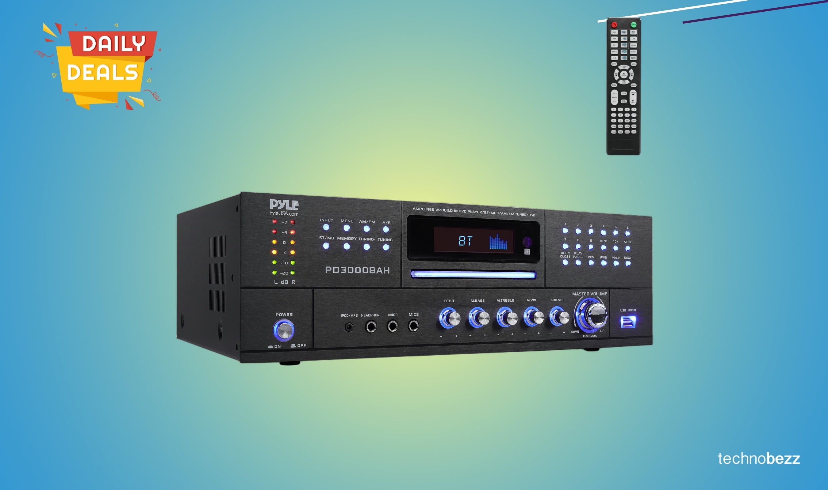 Pyle 3000W 4-Channel Bluetooth Amplifier drops to $180.82