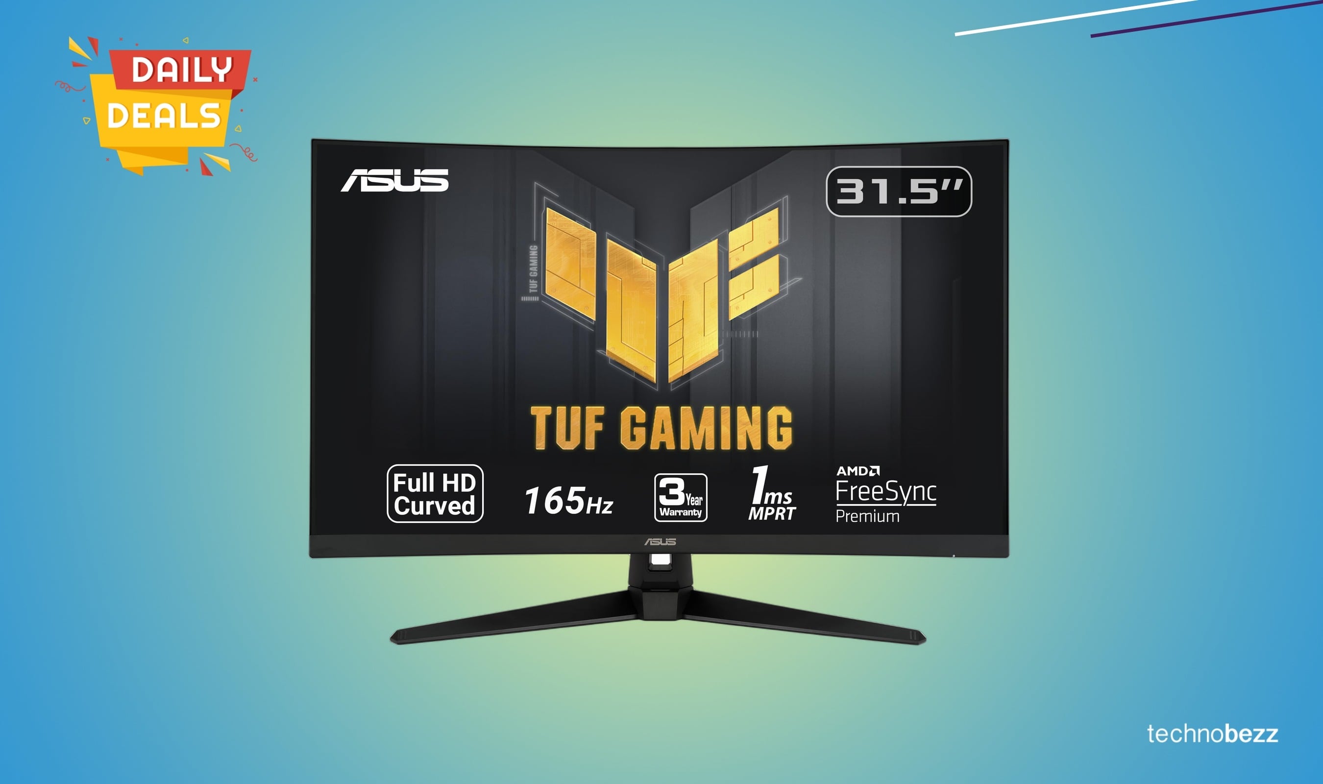 ASUS TUF Gaming VG328H1B 32-inch curved monitor drops to $179