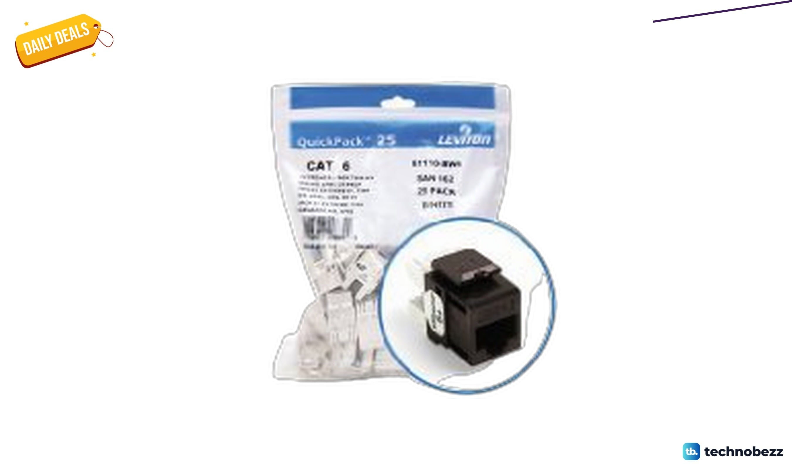 Leviton Extreme 6+ QuickPort Connector 25-pack drops to $119.40 on Amazon