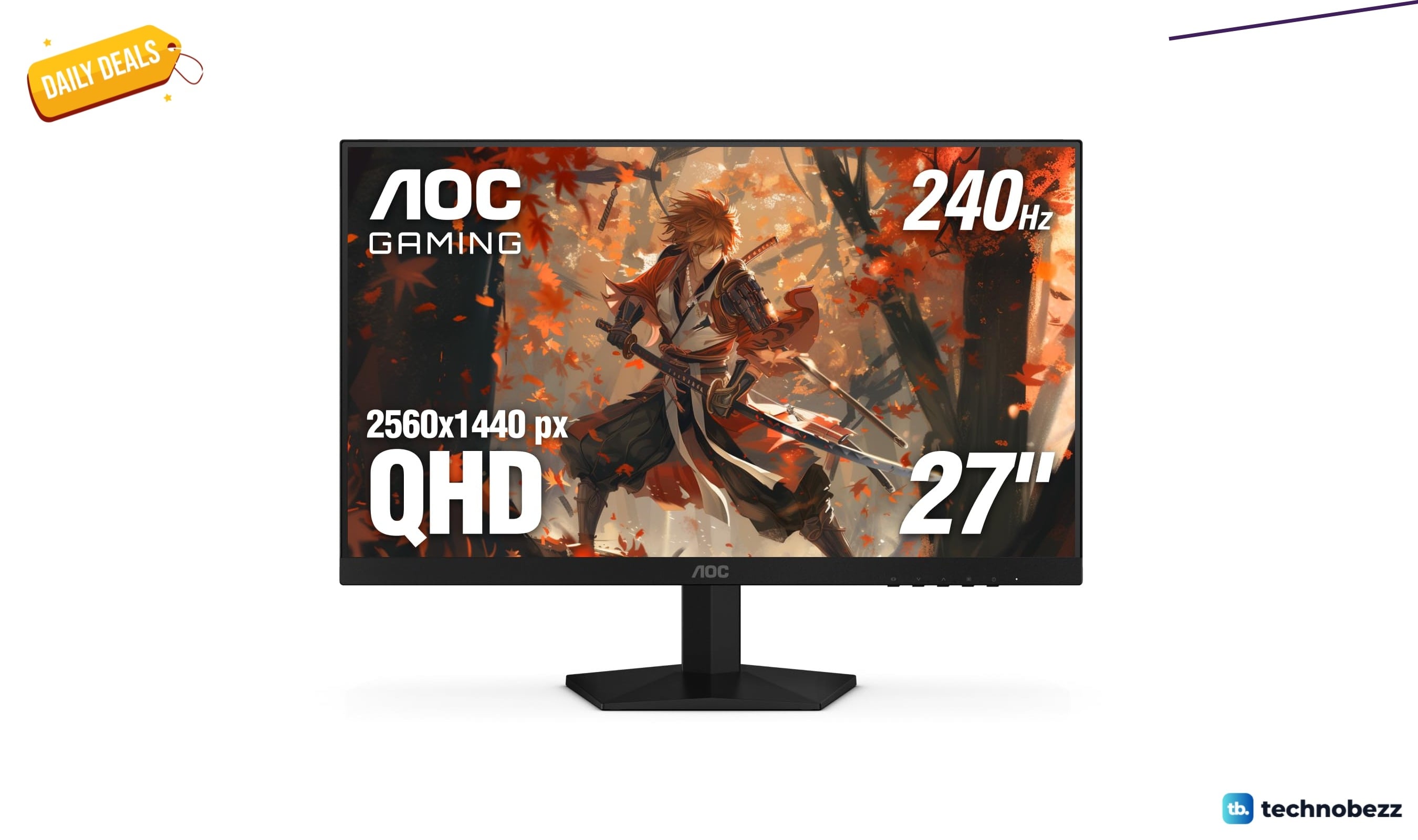AOC 27" Gaming Monitor QHD 260Hz Overclocked price drops to $159.99