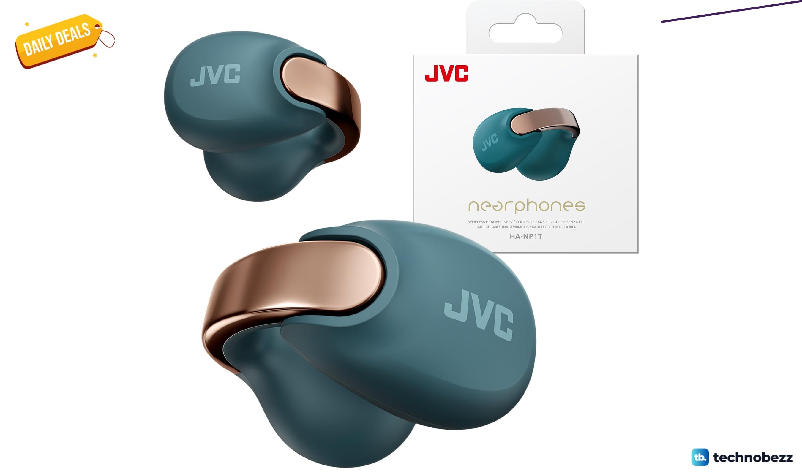 JVC Nearphones HANP1TA Open Ear True Wireless discounted to $88.25 Down $31.70 from the usual price