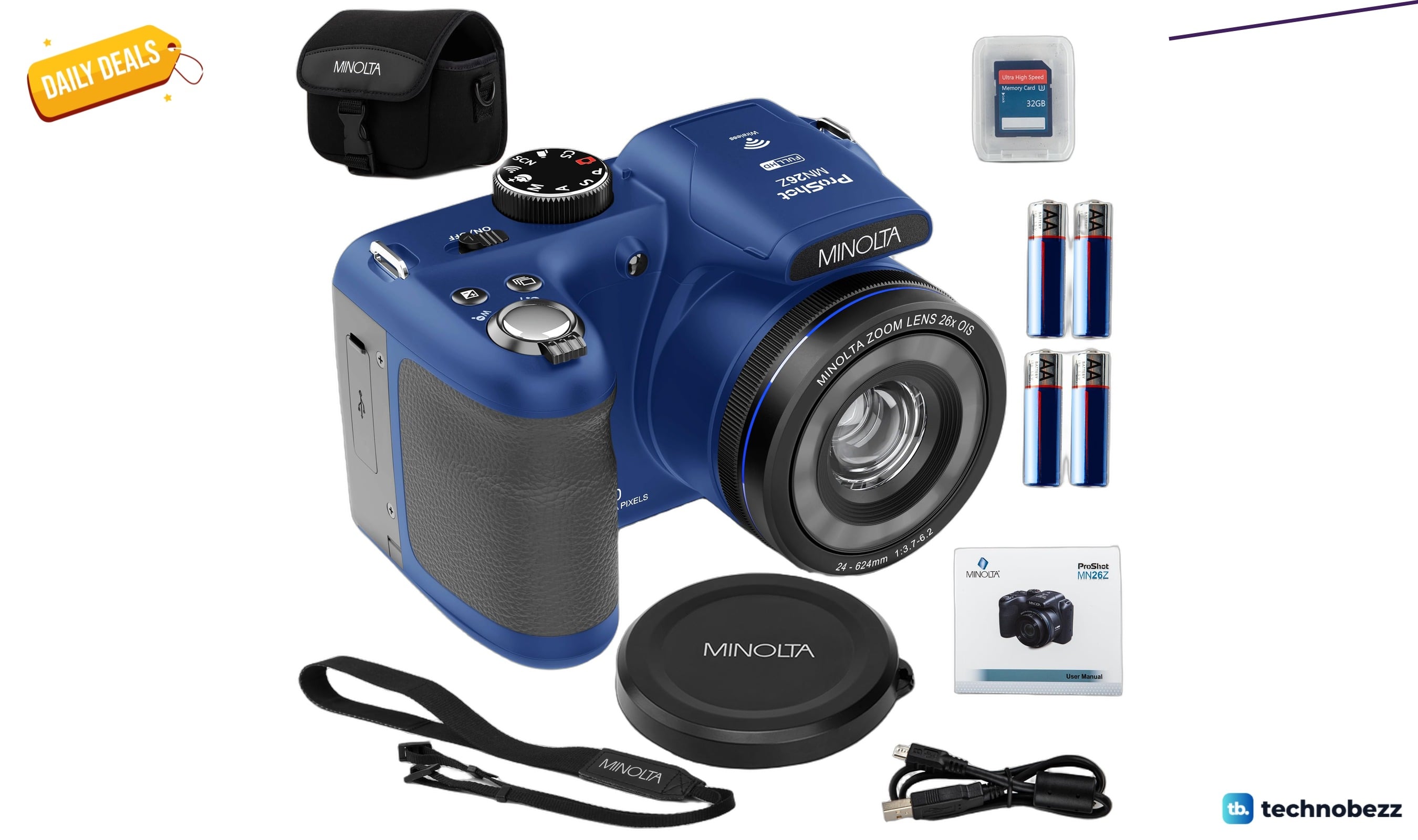 Minolta ProShot 20MP Camera with 26x Optical Zoom drops to $216.02