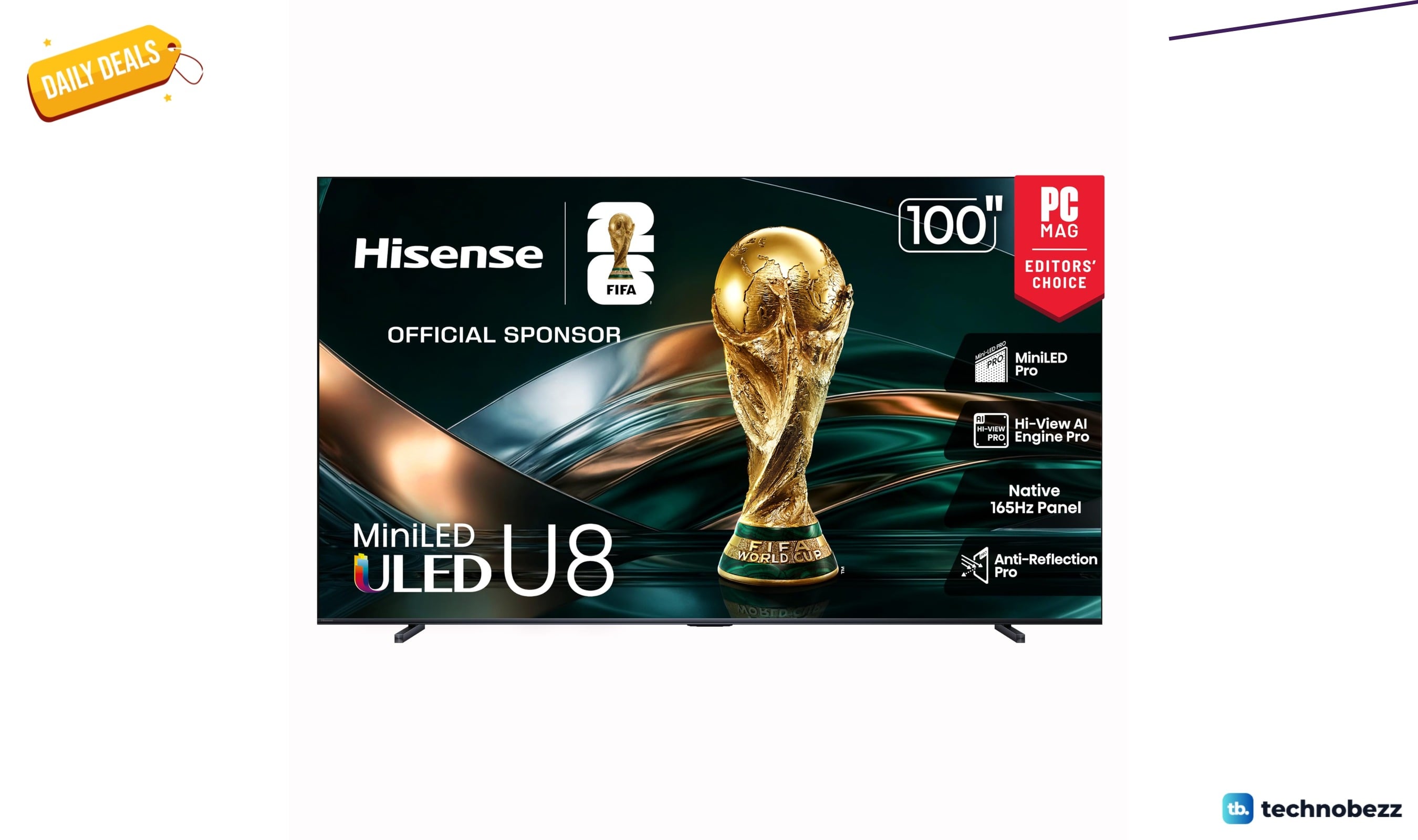 Hisense 100" U8 ULED Mini-LED 4K UHD discounted to $2220.27