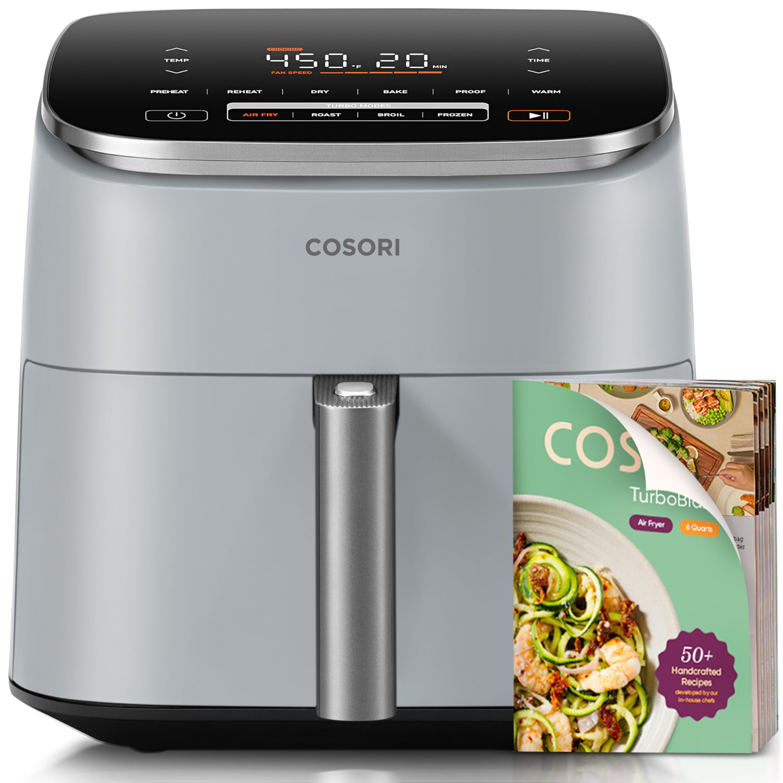Cosori 9-in-1 TurboBlaze Air Fryer 6 Qt (Light Gray)