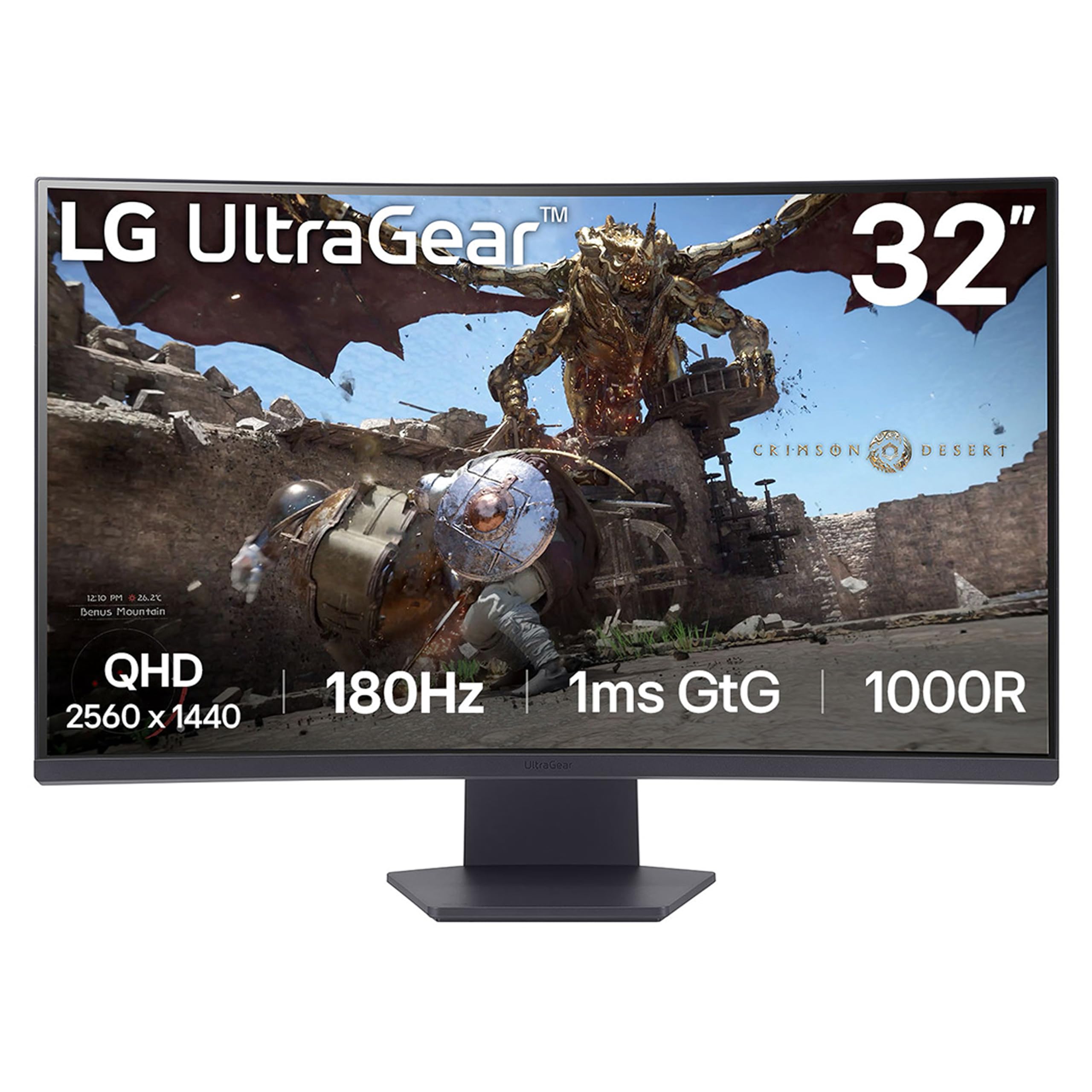 LG 32GS60QC-B Ultragear Curved Gaming Monitor QHD