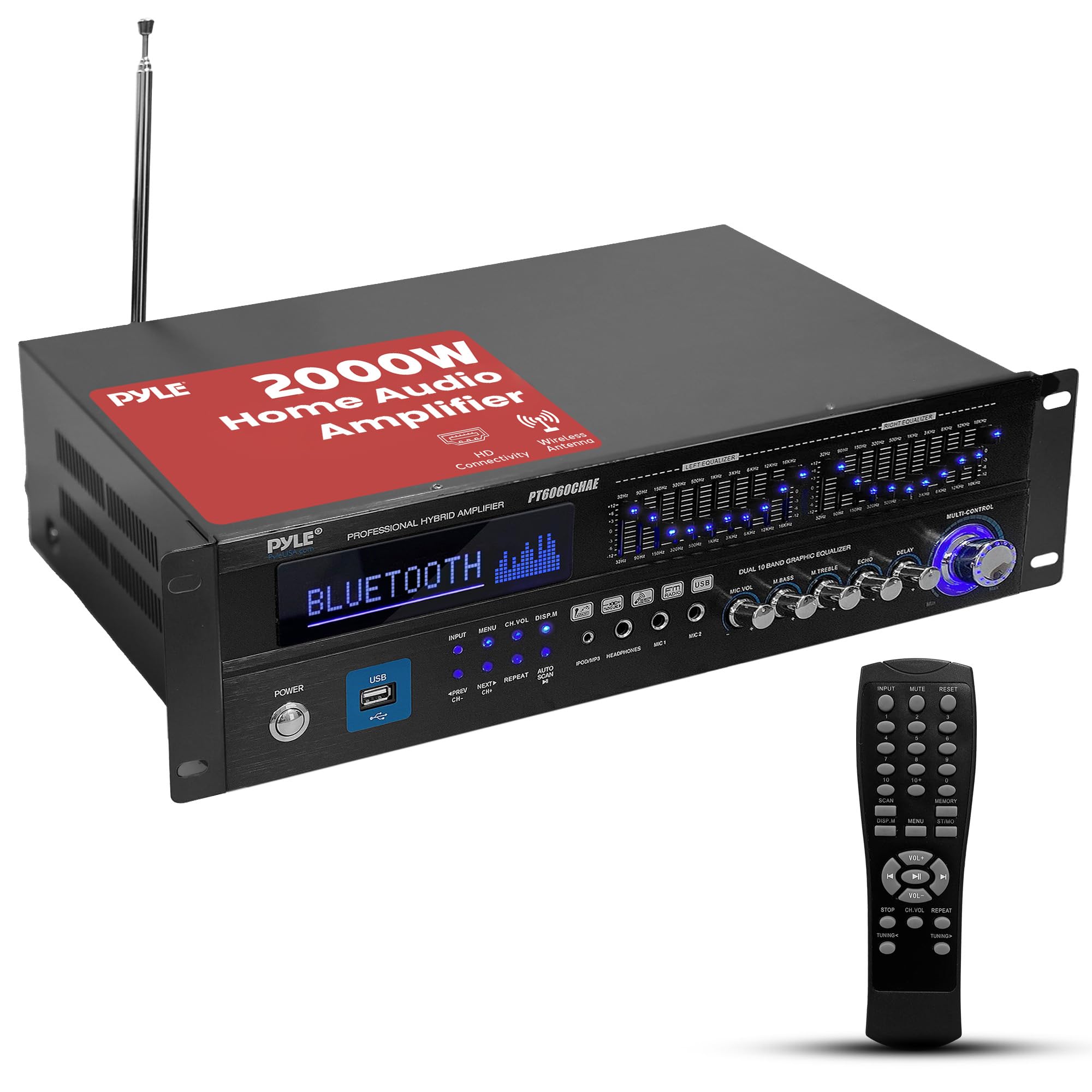 Pyle Bluetooth Hybrid Home Amplifier - 6-Channel