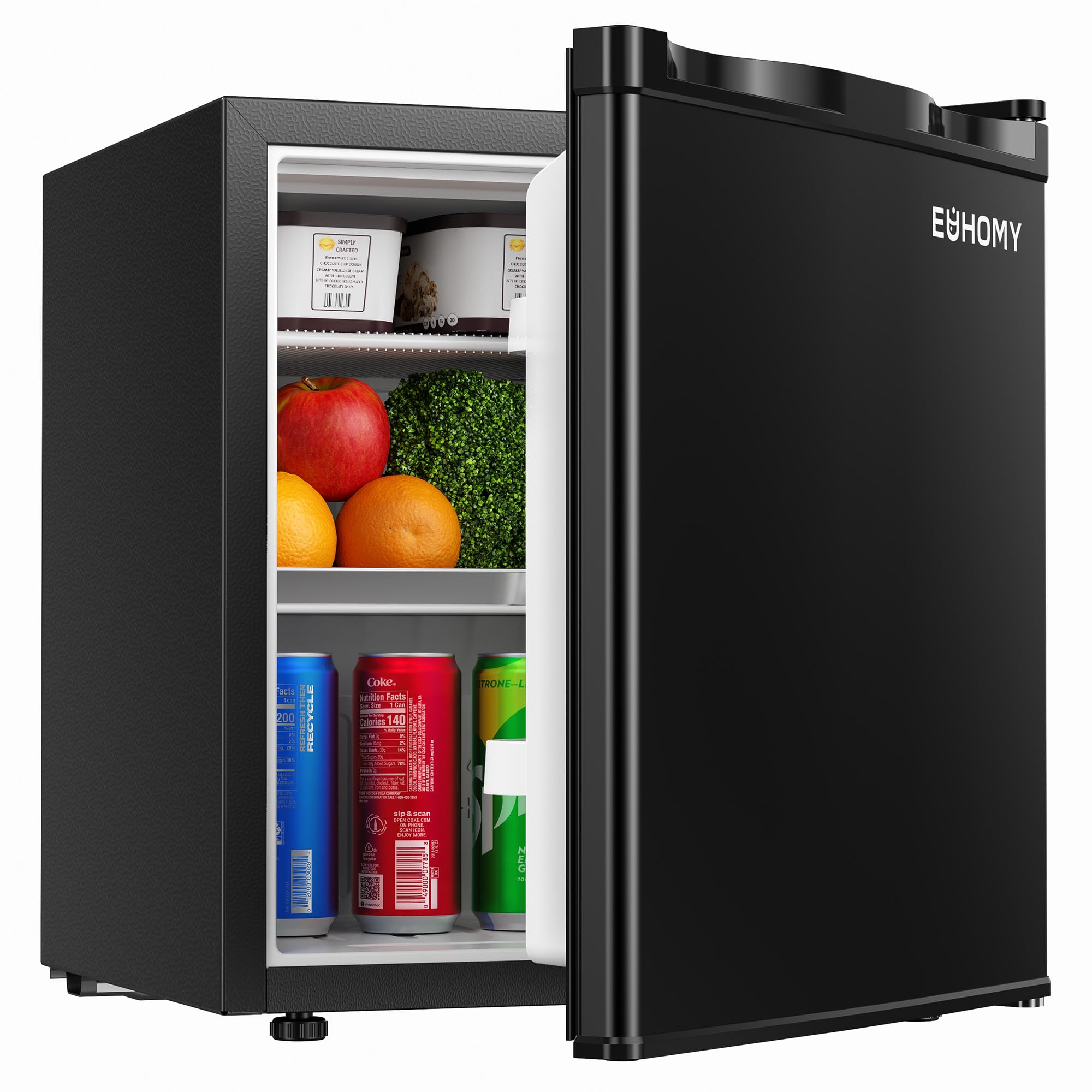 EUHOMY 1.7 Cu.Ft Mini Fridge, Reversible Single