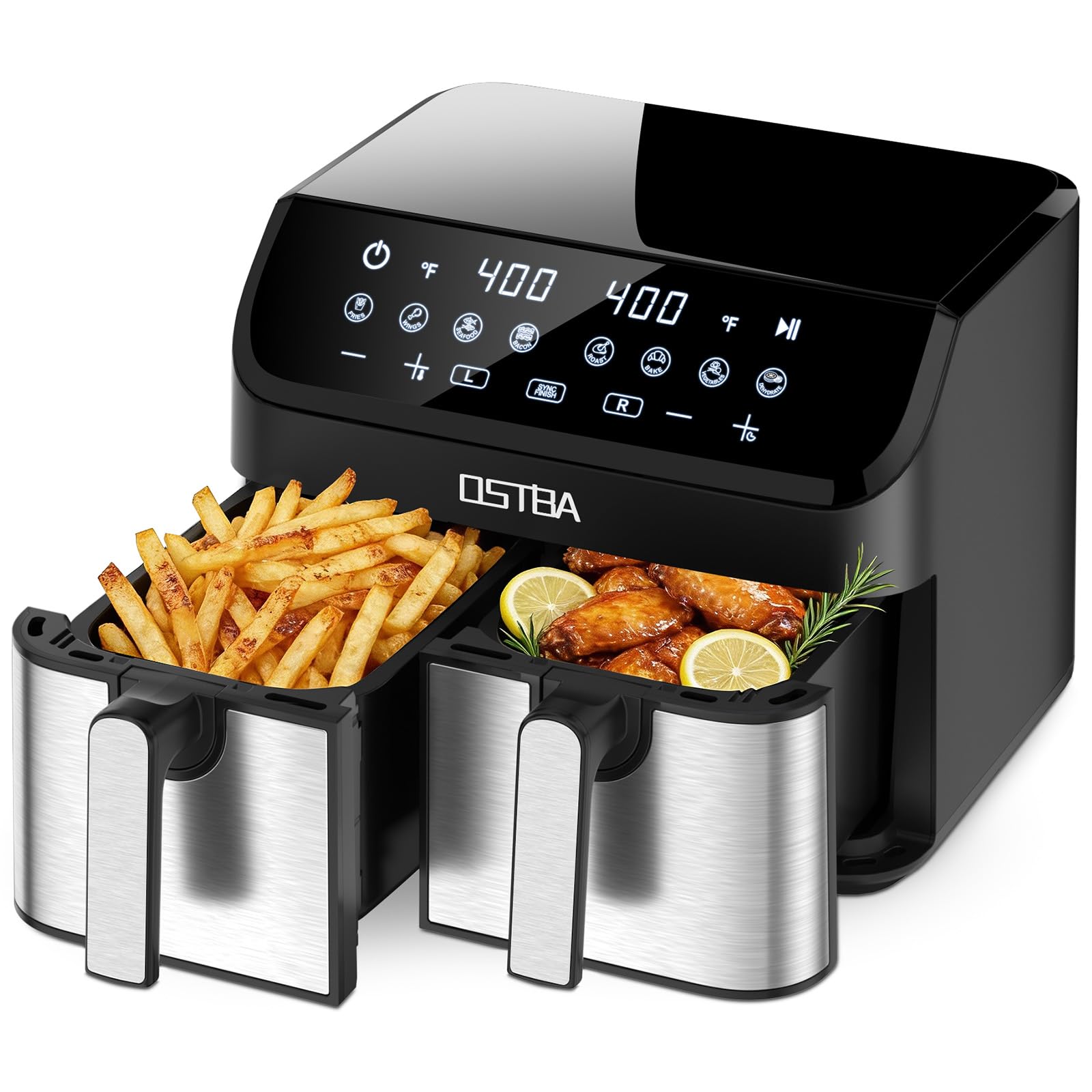 OSTBA 9.5QT Double Air Fryer, 1700W Dual
