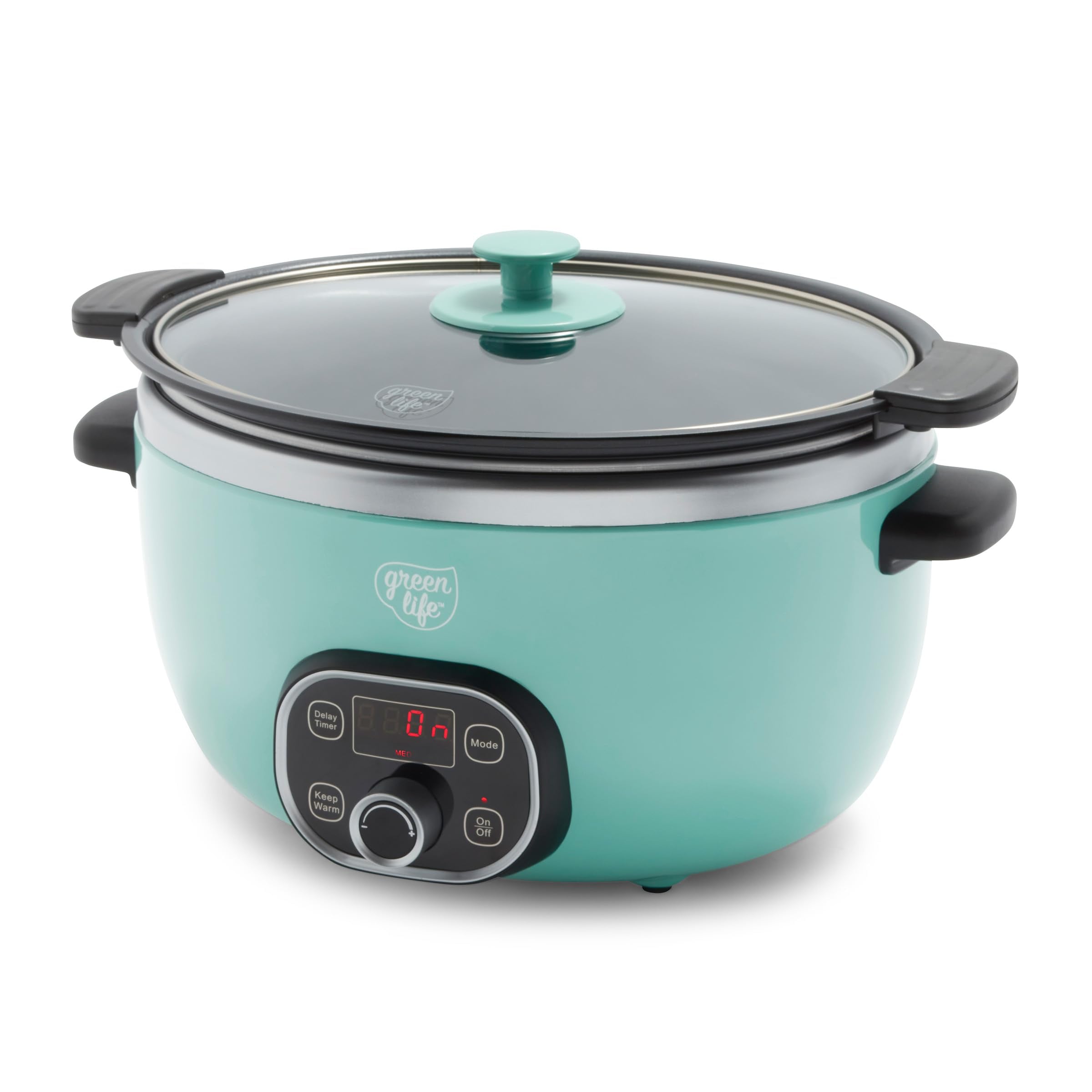 GreenLife 6QT Ceramic Slow Cooker, PFAS-Free, Programmable