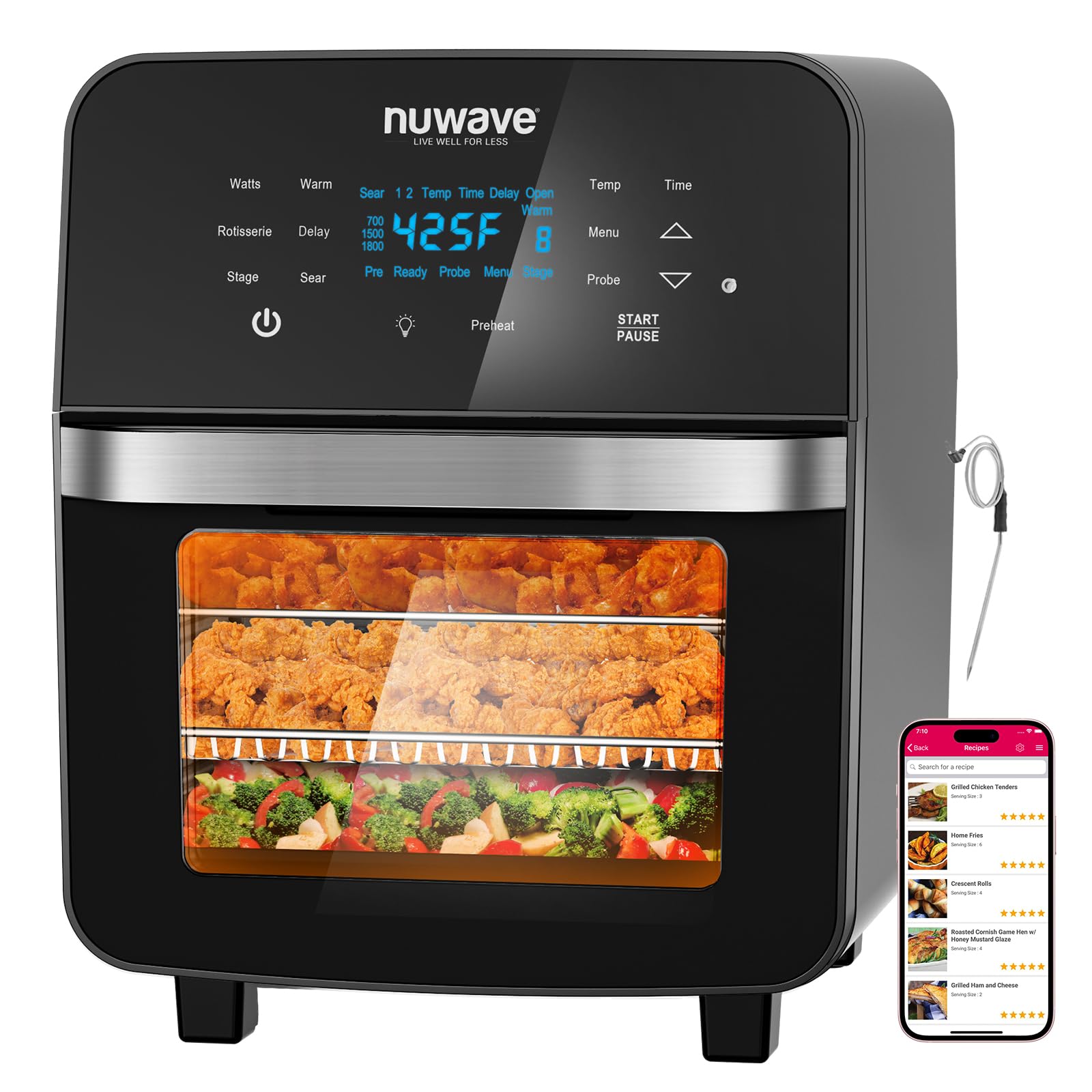 Nuwave Brio 15.5Qt 10-IN-1 Air Fryer Rotisserie
