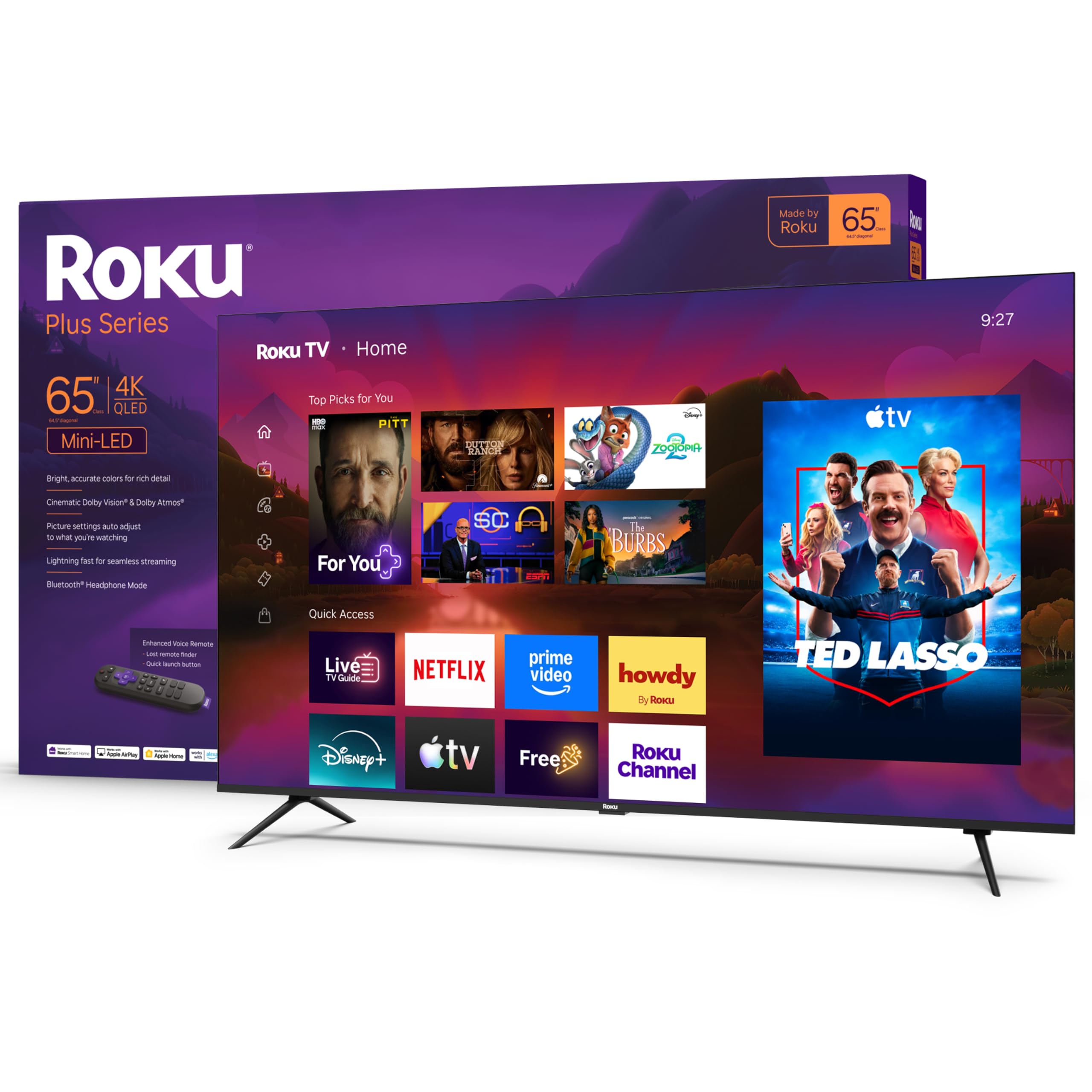Roku 65-inch Plus TV 4K QLED Mini-LED TV