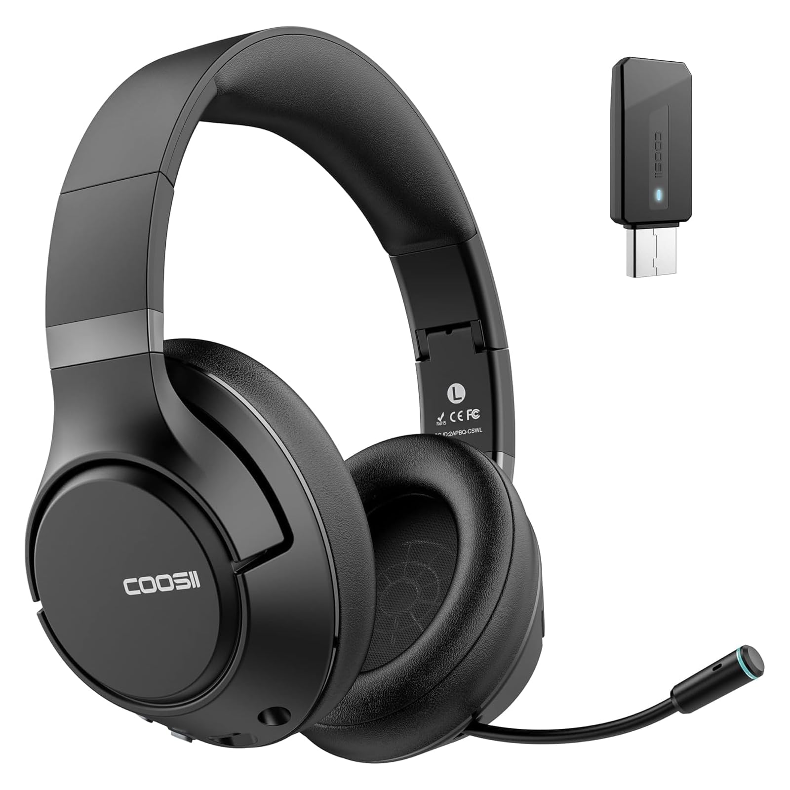 COOSII H300 Wireless Headphones (4-inch, Black)