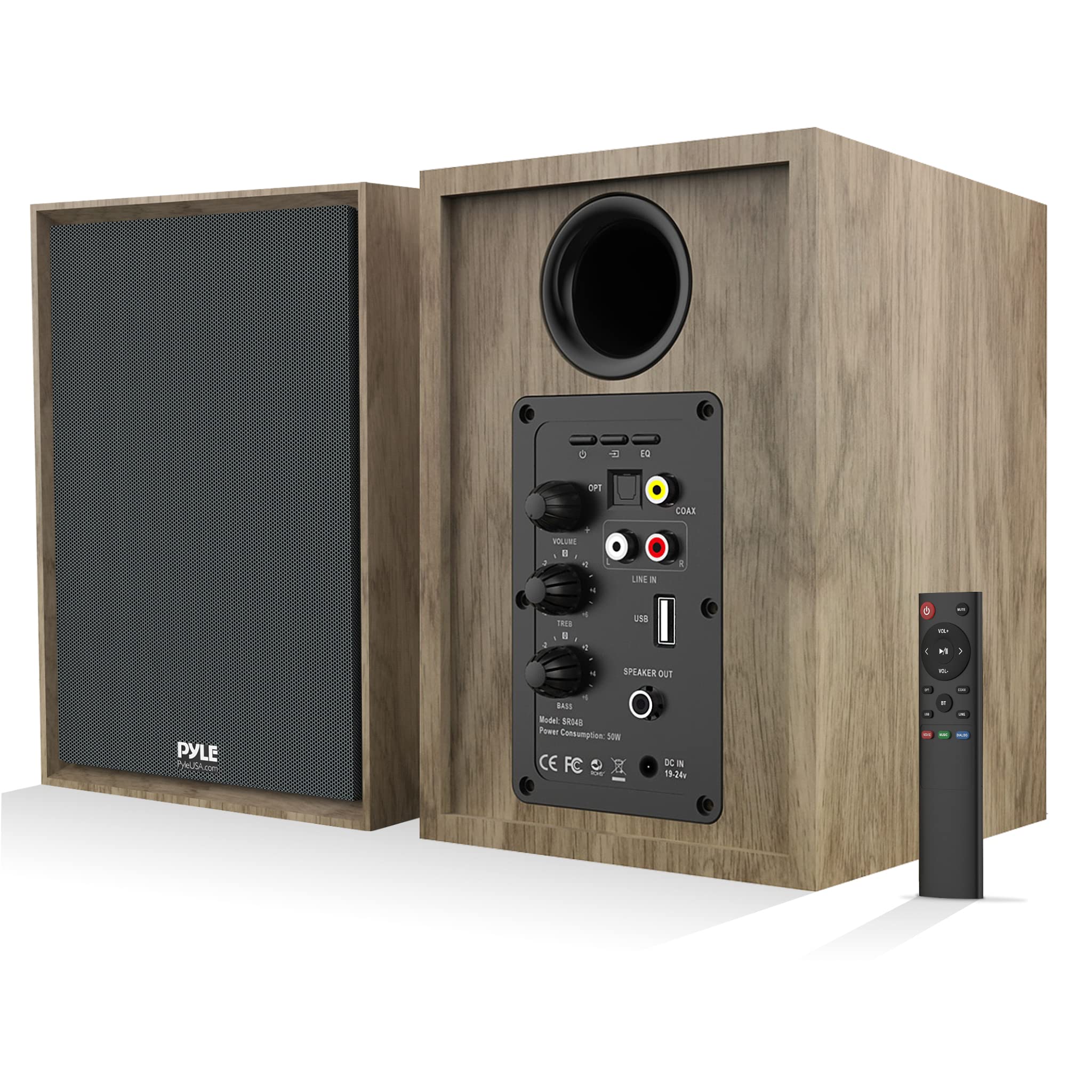 PyleUsa Powered Bookshelf Speaker Monitors HiFi Studio