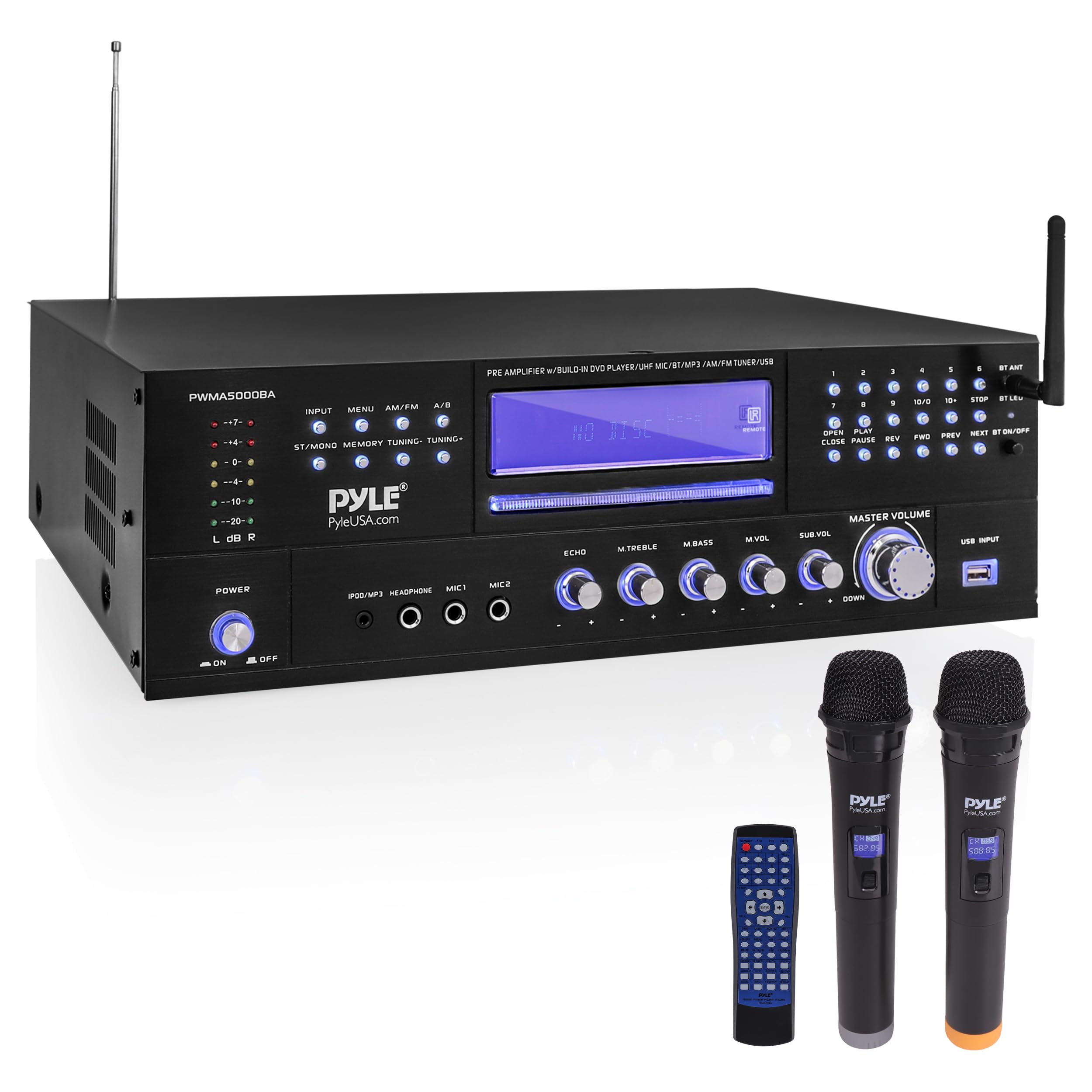 Pyle 4-Channel Wireless Microphone Amplifier System