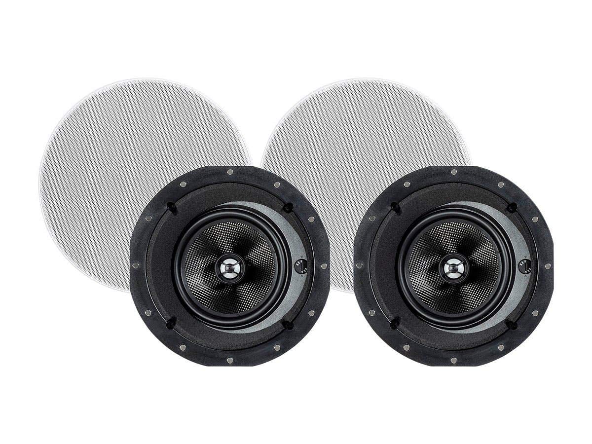 Monoprice 2-Way Carbon Fiber In-Ceiling Speakers - (6.5-inch)