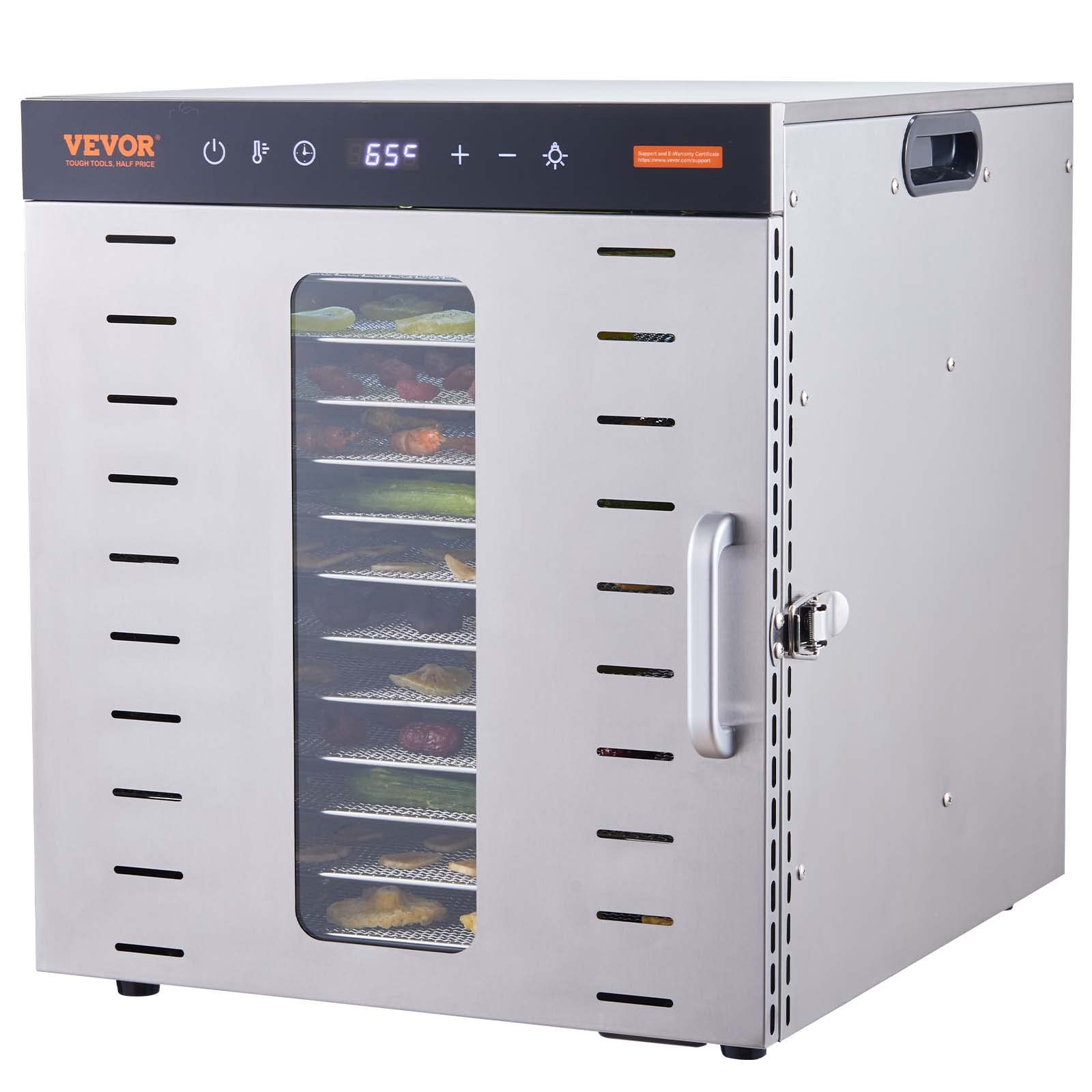 VEVOR Food Dehydrator, 10 Trays Stainless Steel