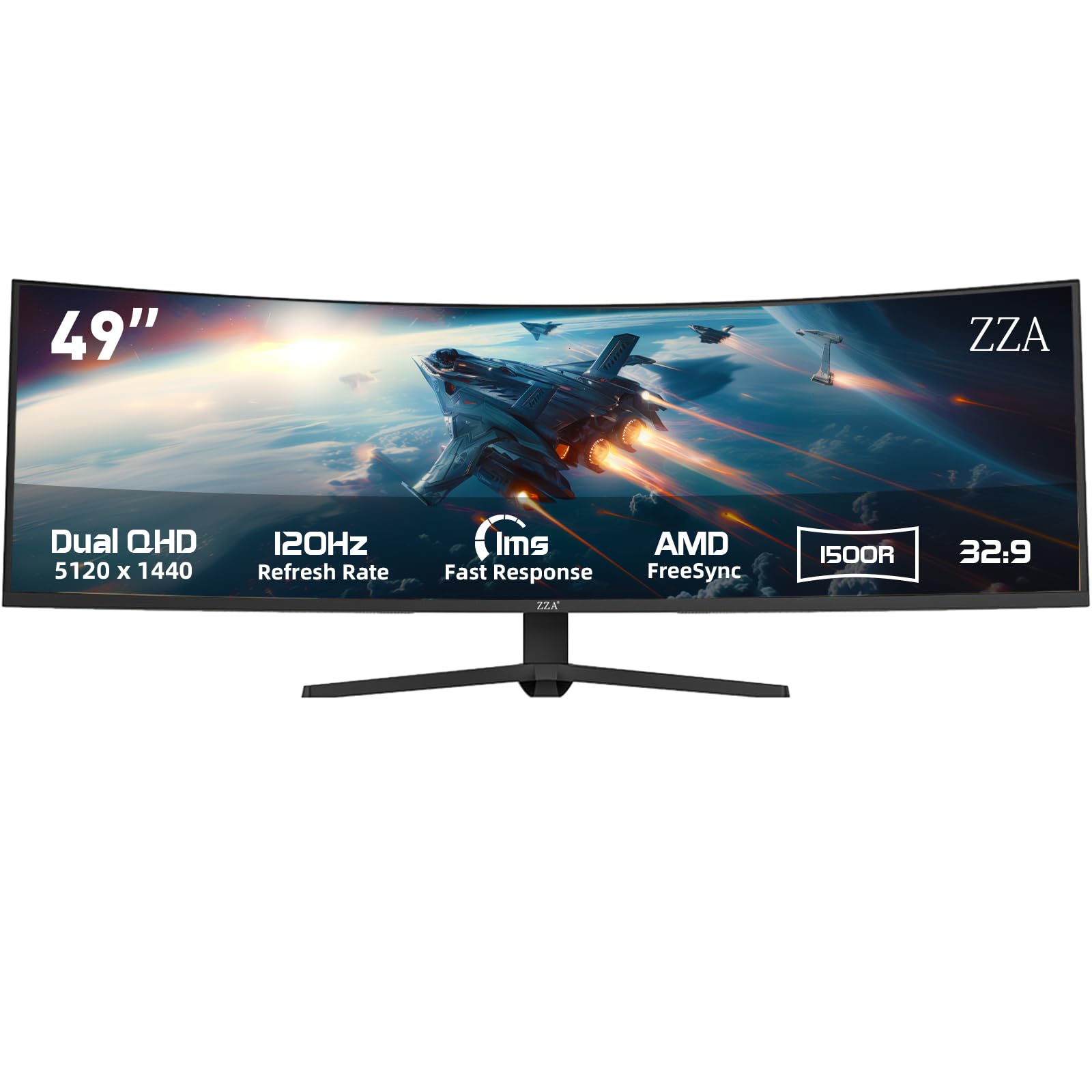 ZZA 49 Ultrawide Curved Gaming Monitor, 120Hz