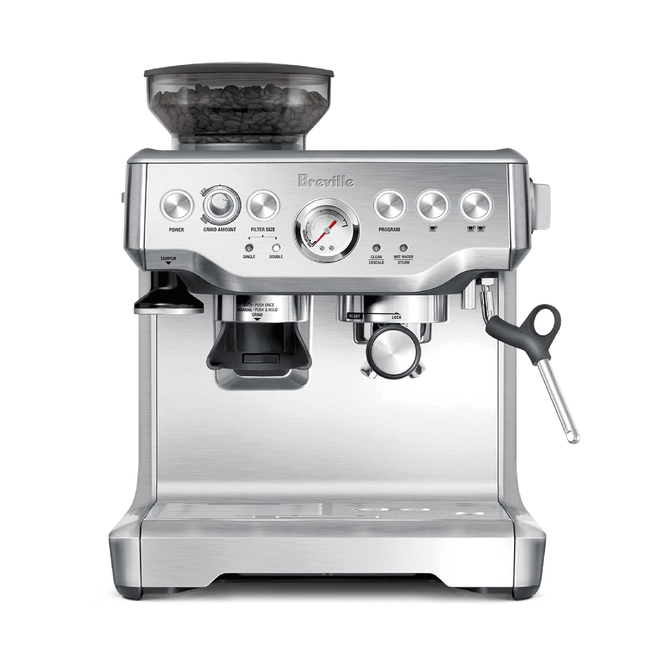 Breville Barista Express Espresso Machine BES870XL, Brushed (Brushed Stainless Steel)