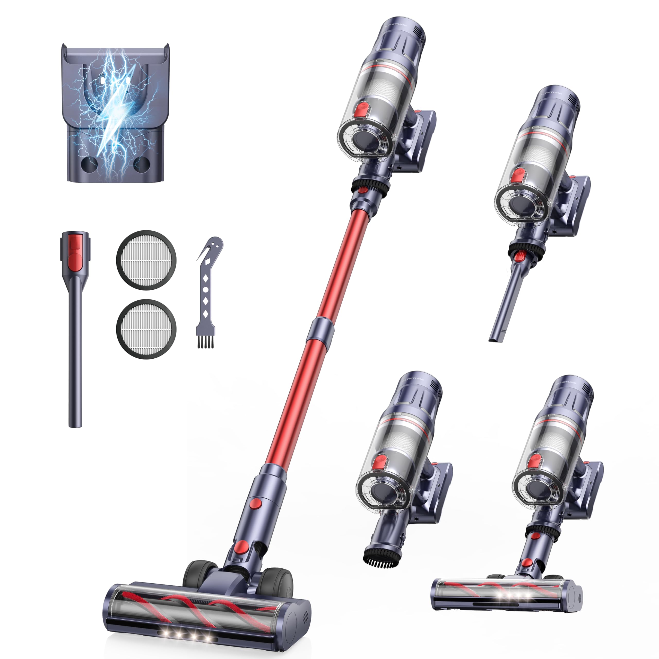 INTETURE Cordless Vacuum Cleaner 650W/55Kpa,70Mins Stick Vacuum,Self-Standing