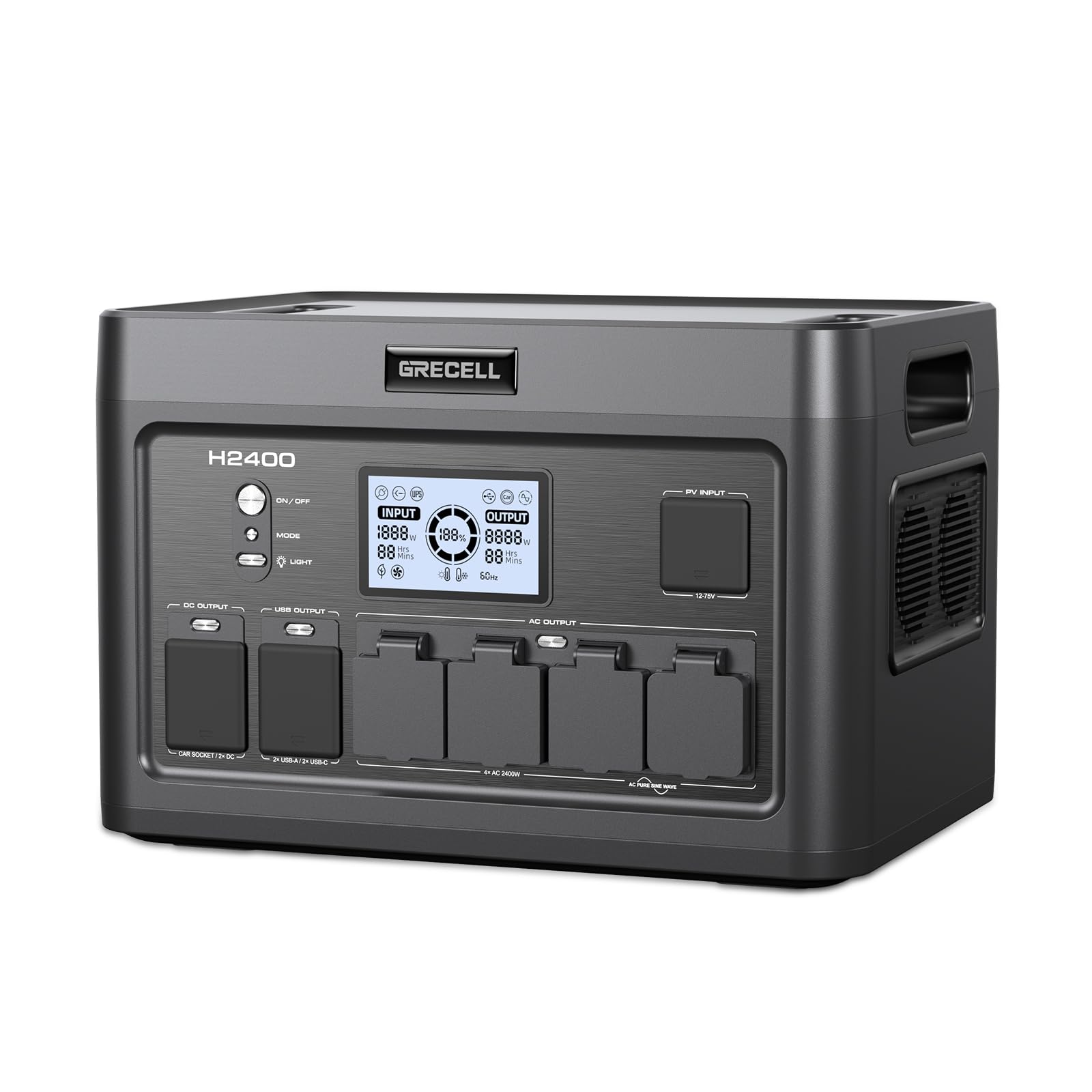 Portable Power Station 2400W, 1843Wh LiFePO4 Solar
