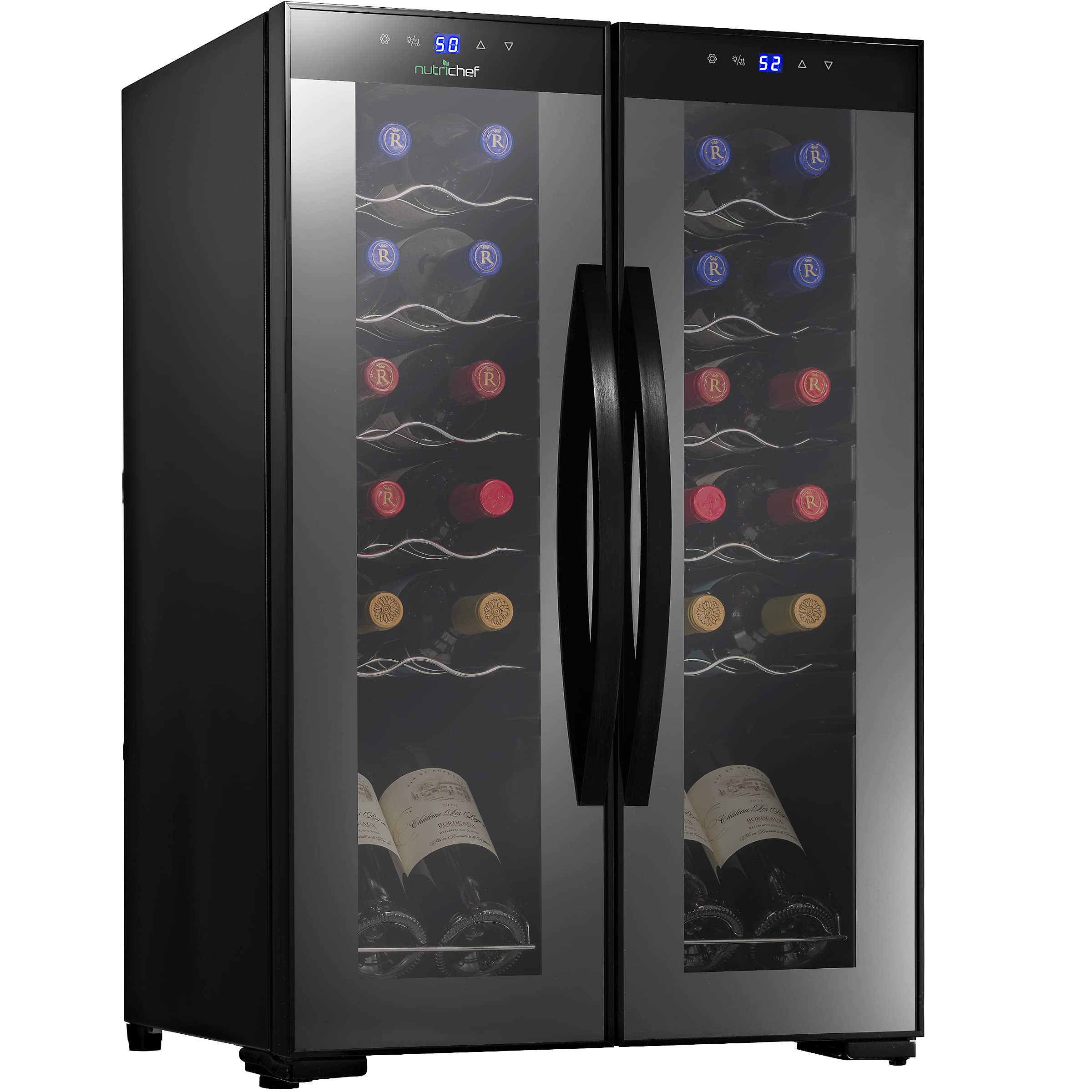 Nutrichef 24 Bottle Wine Fridge | Dual
